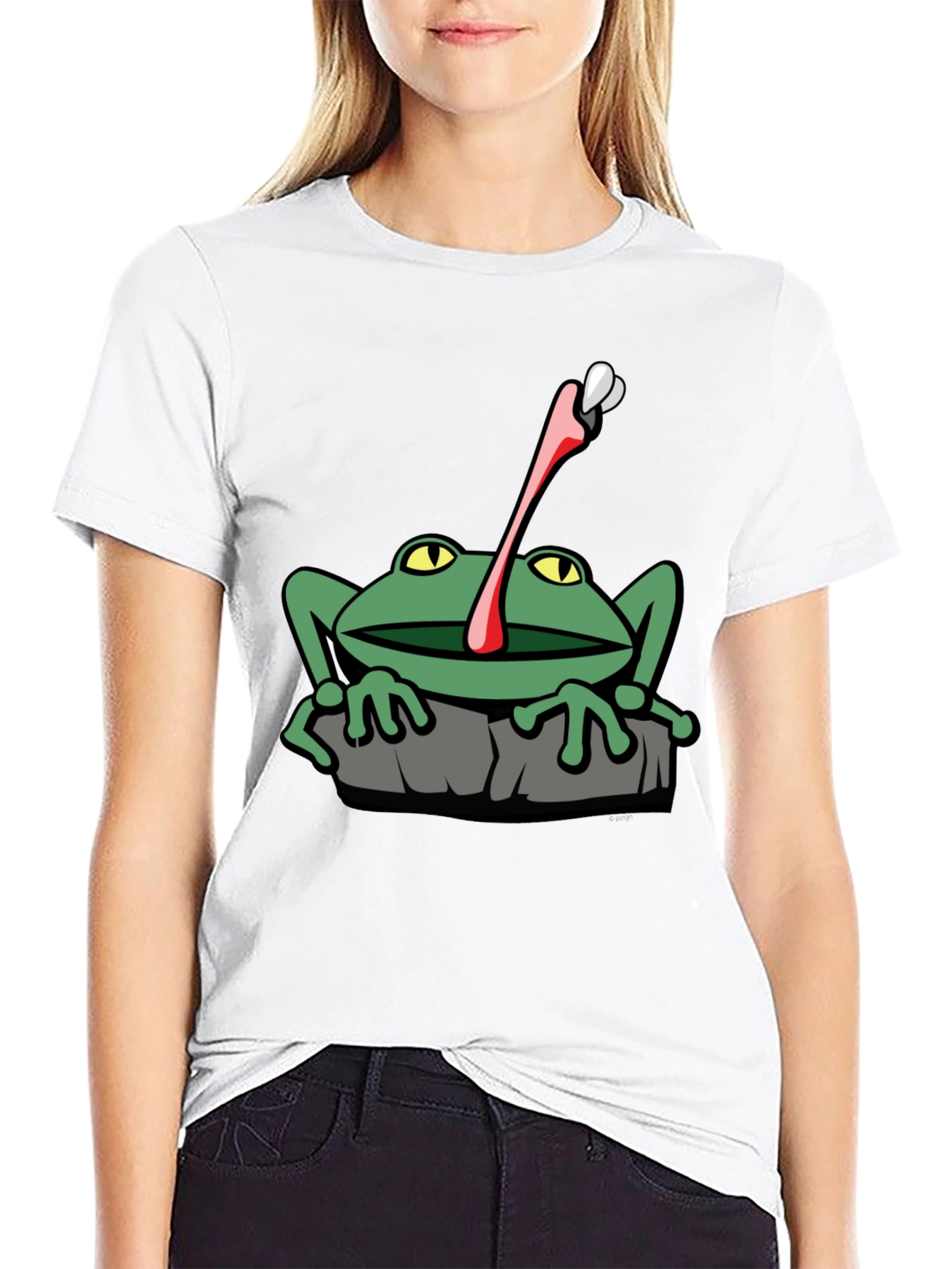 Frog Catching Fly Graphic T-Shirt