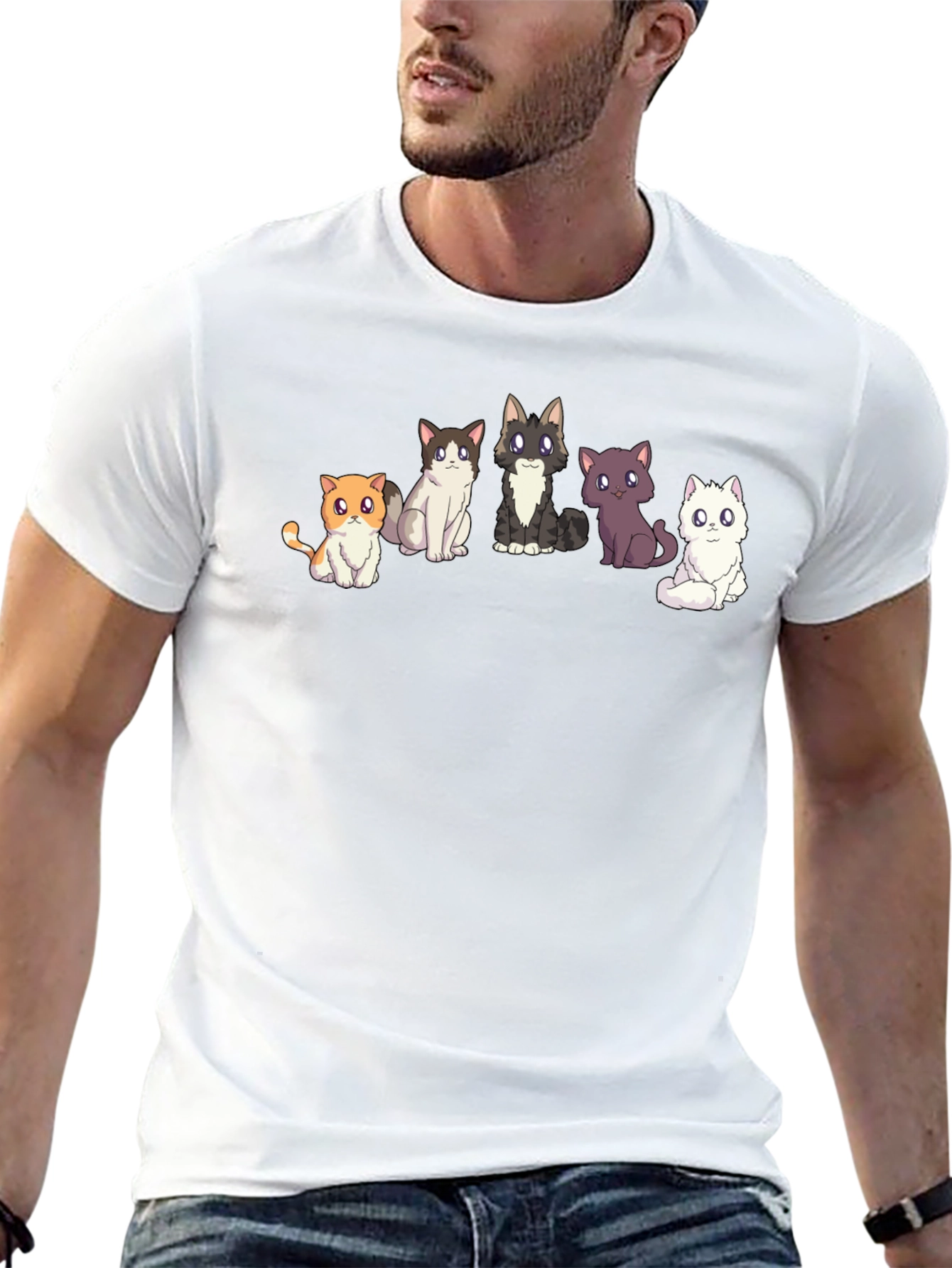 Cute Cartoon Cat T-Shirt