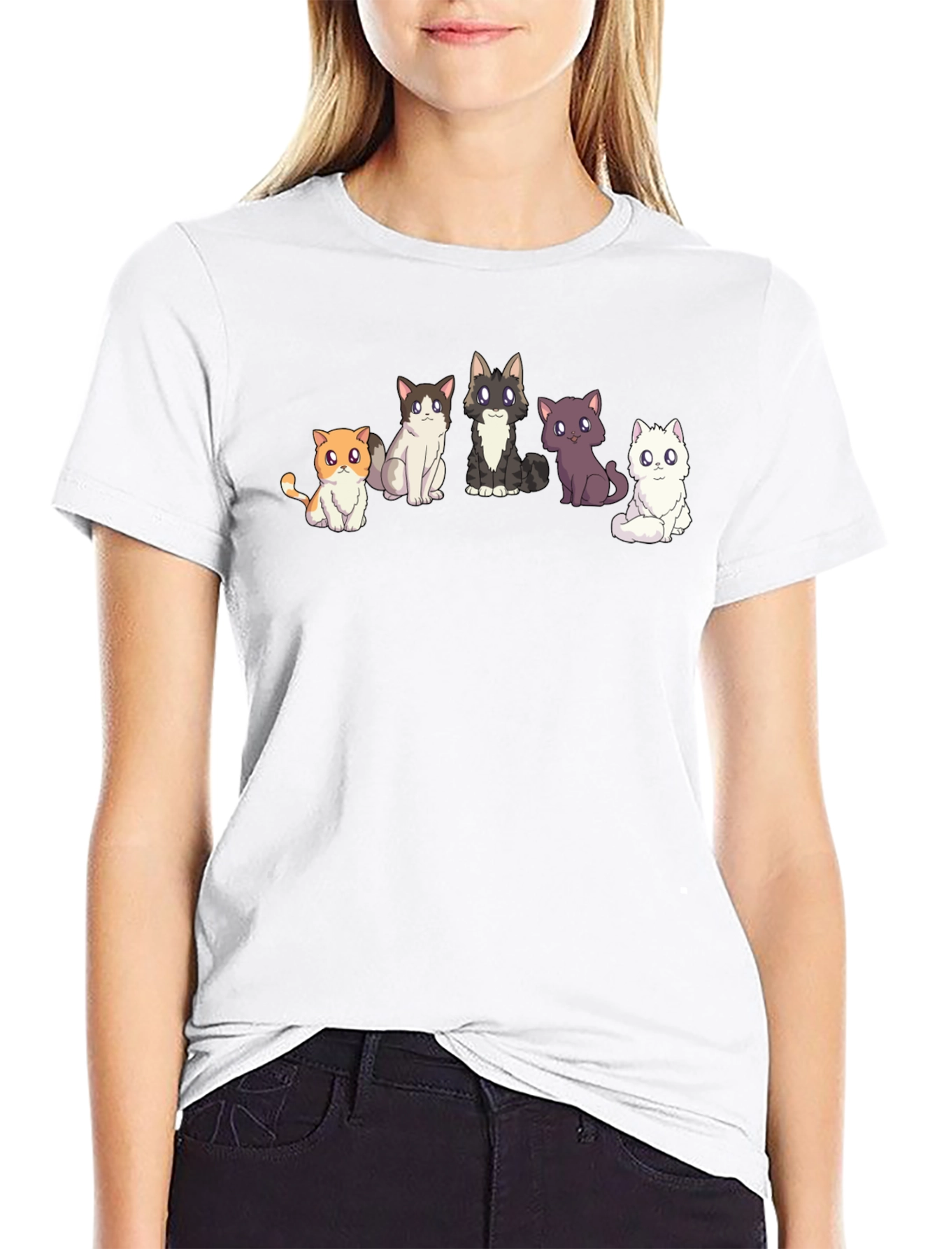 Cute Cartoon Cat T-Shirt