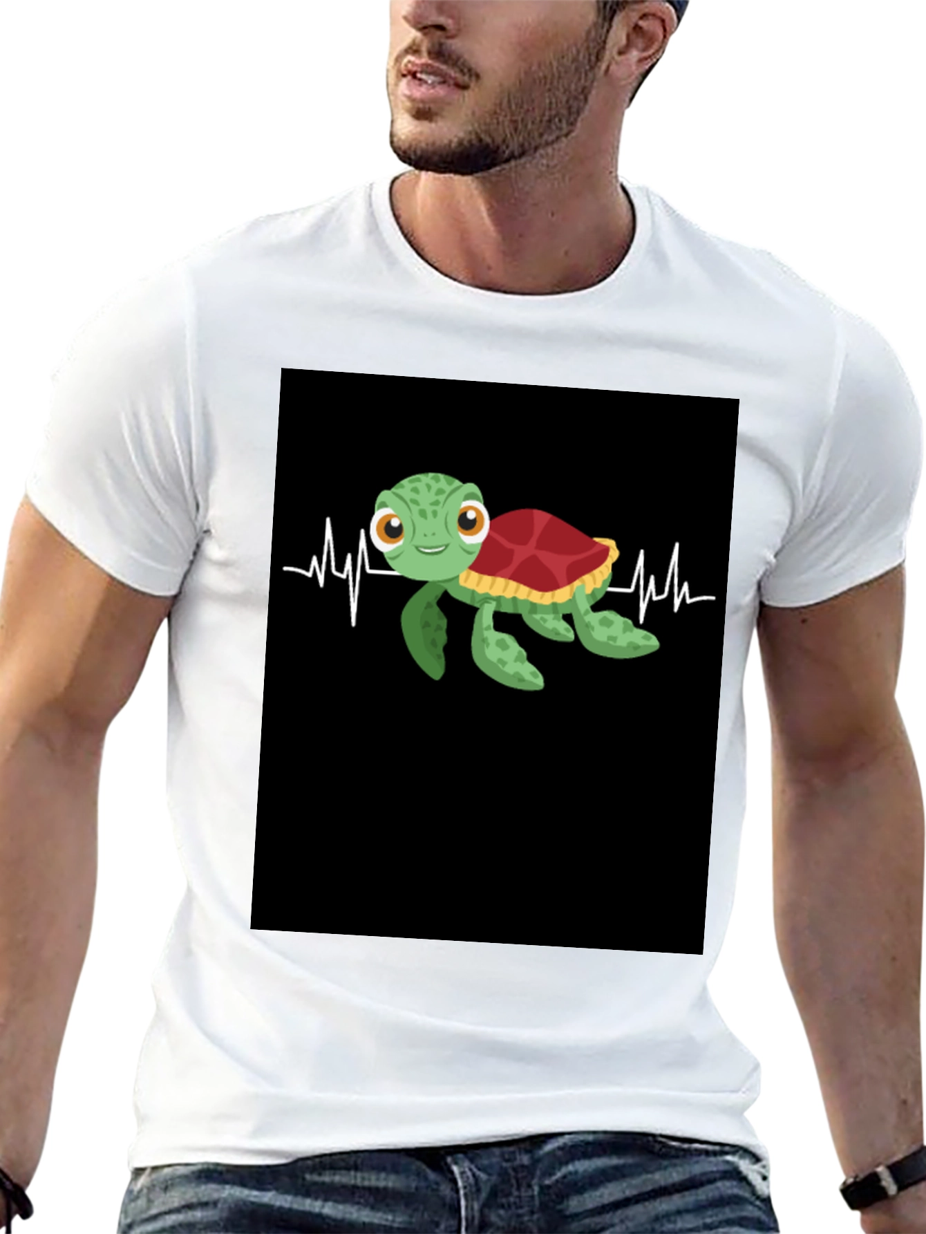 Turtle Heartbeat Black T-Shirt