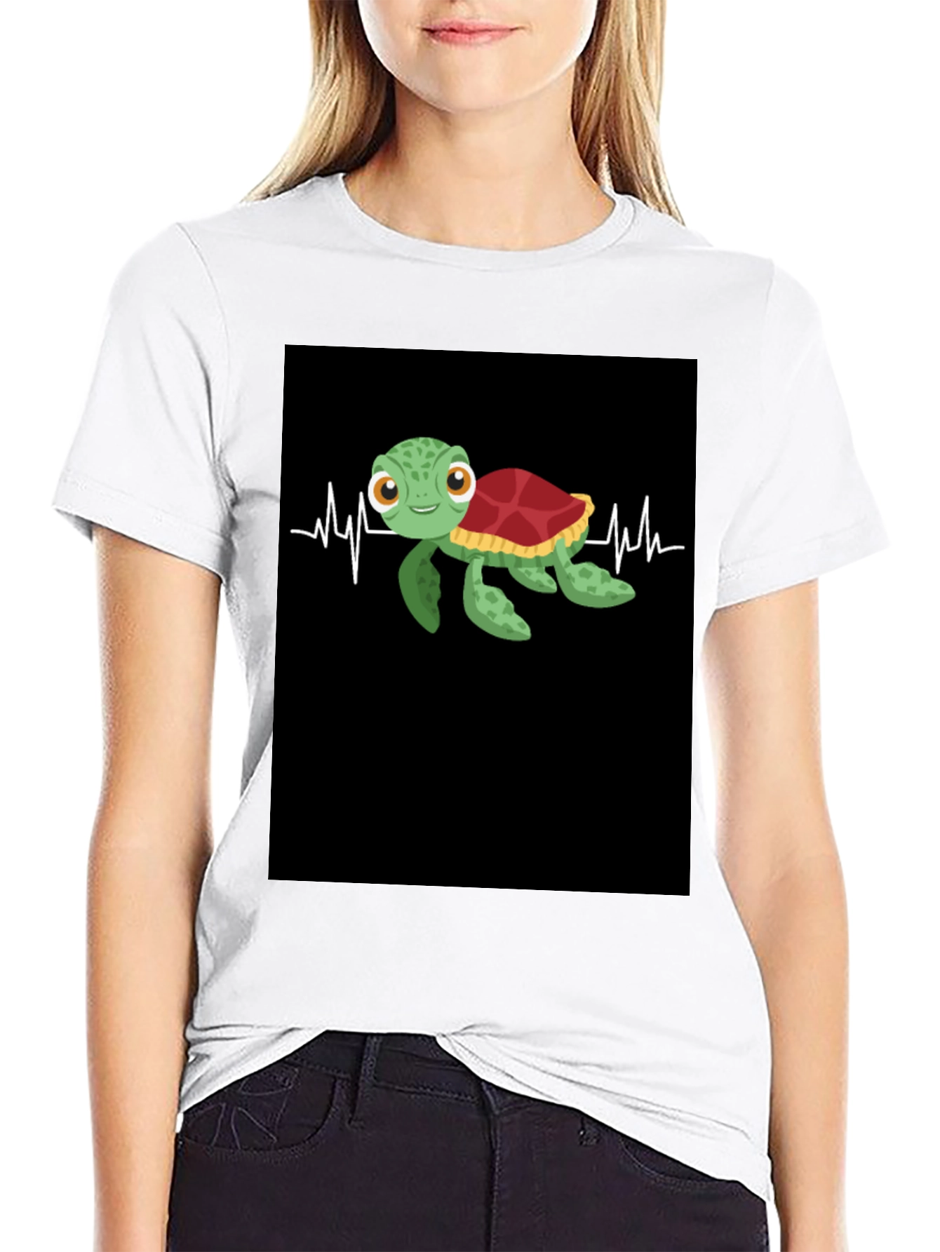 Turtle Heartbeat Black T-Shirt