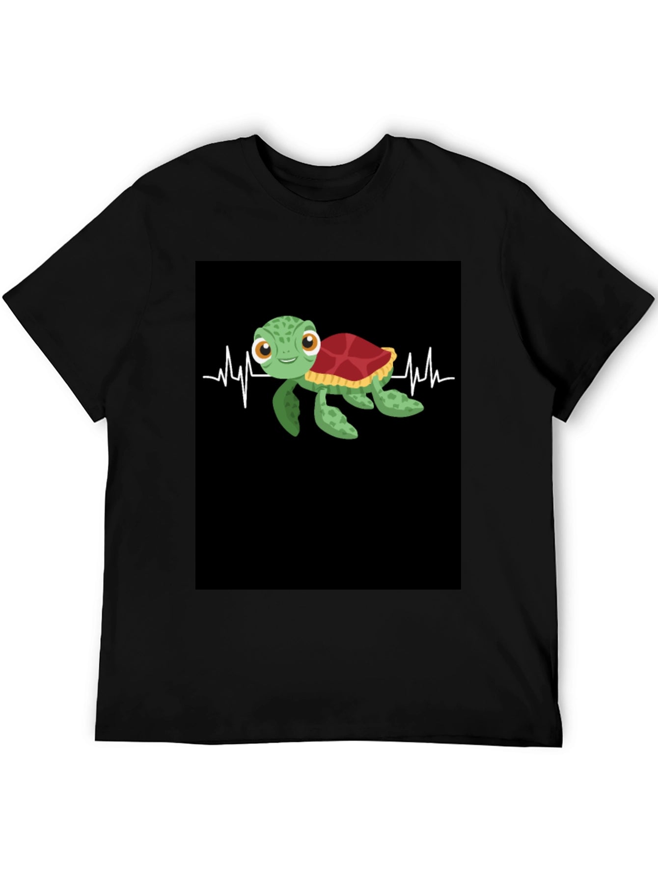 Turtle Heartbeat Black T-Shirt