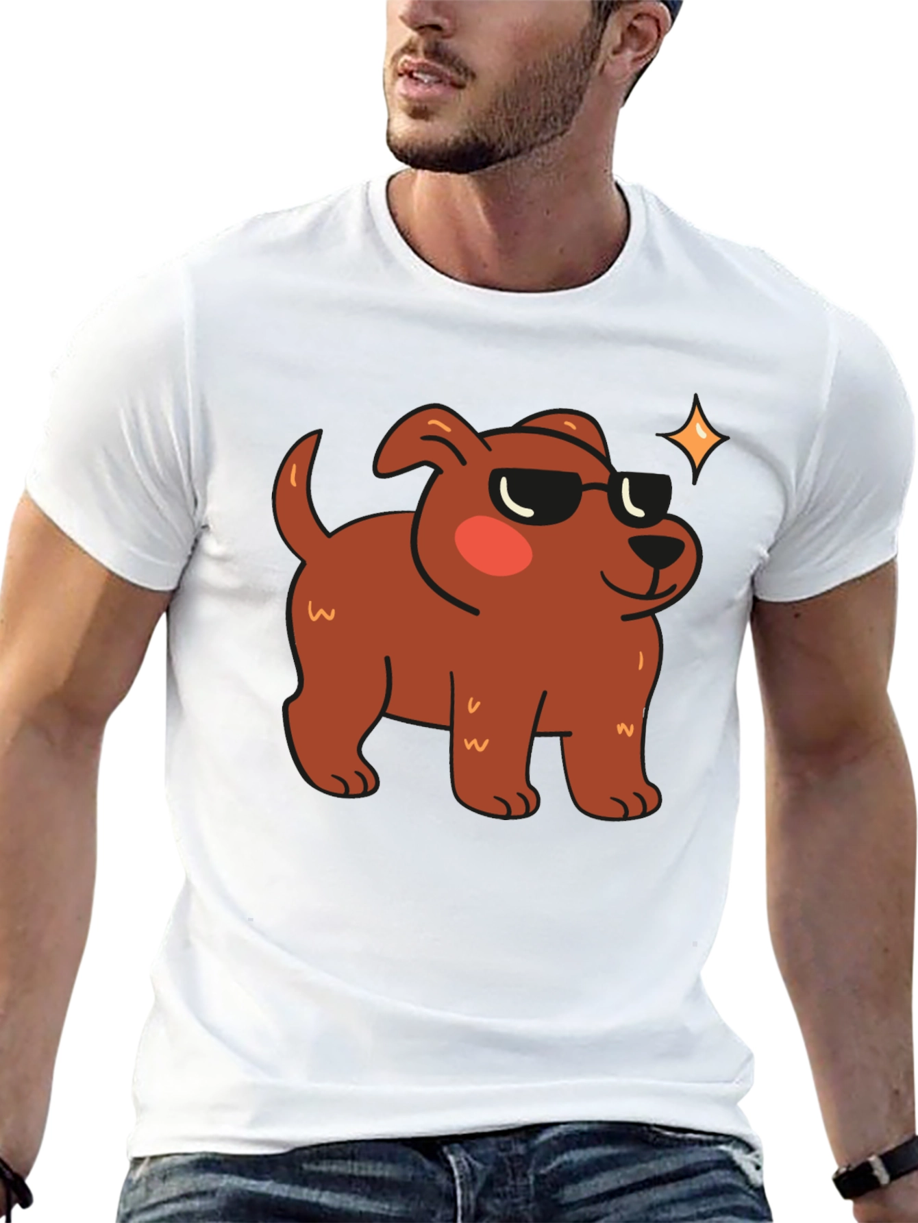 Cool Dog Graphic Tee - Black Casual Shirt