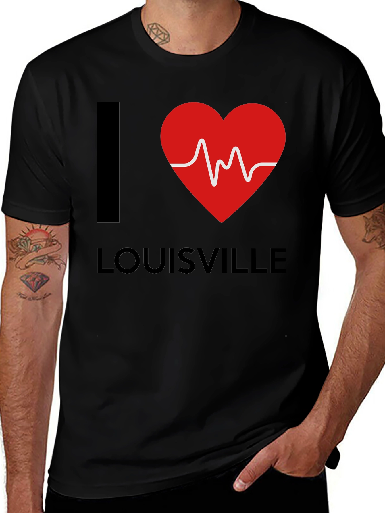 I Heart Louisville Black Graphic T-Shirt