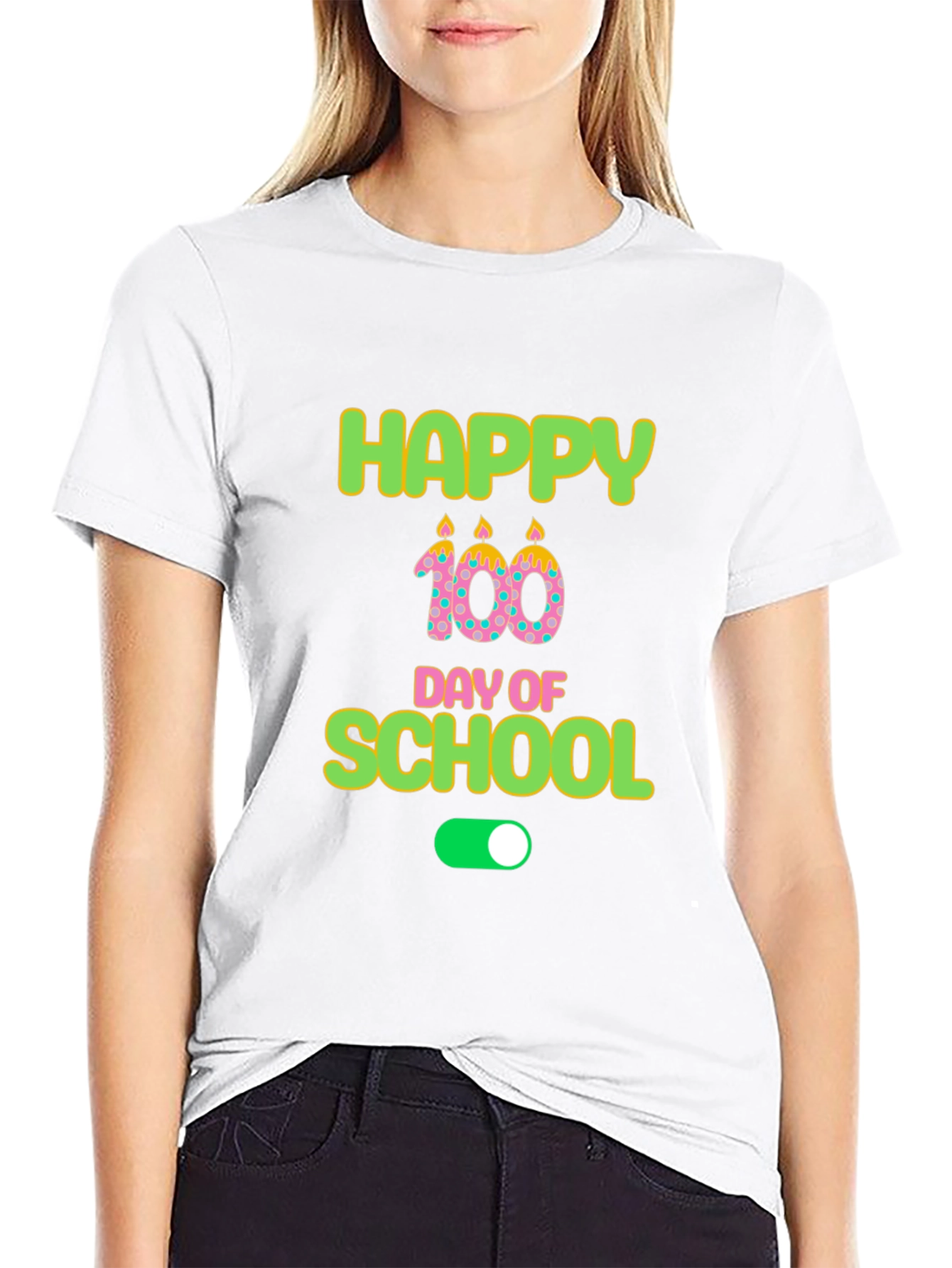 Happy 100th Day of School Black T-Shirt