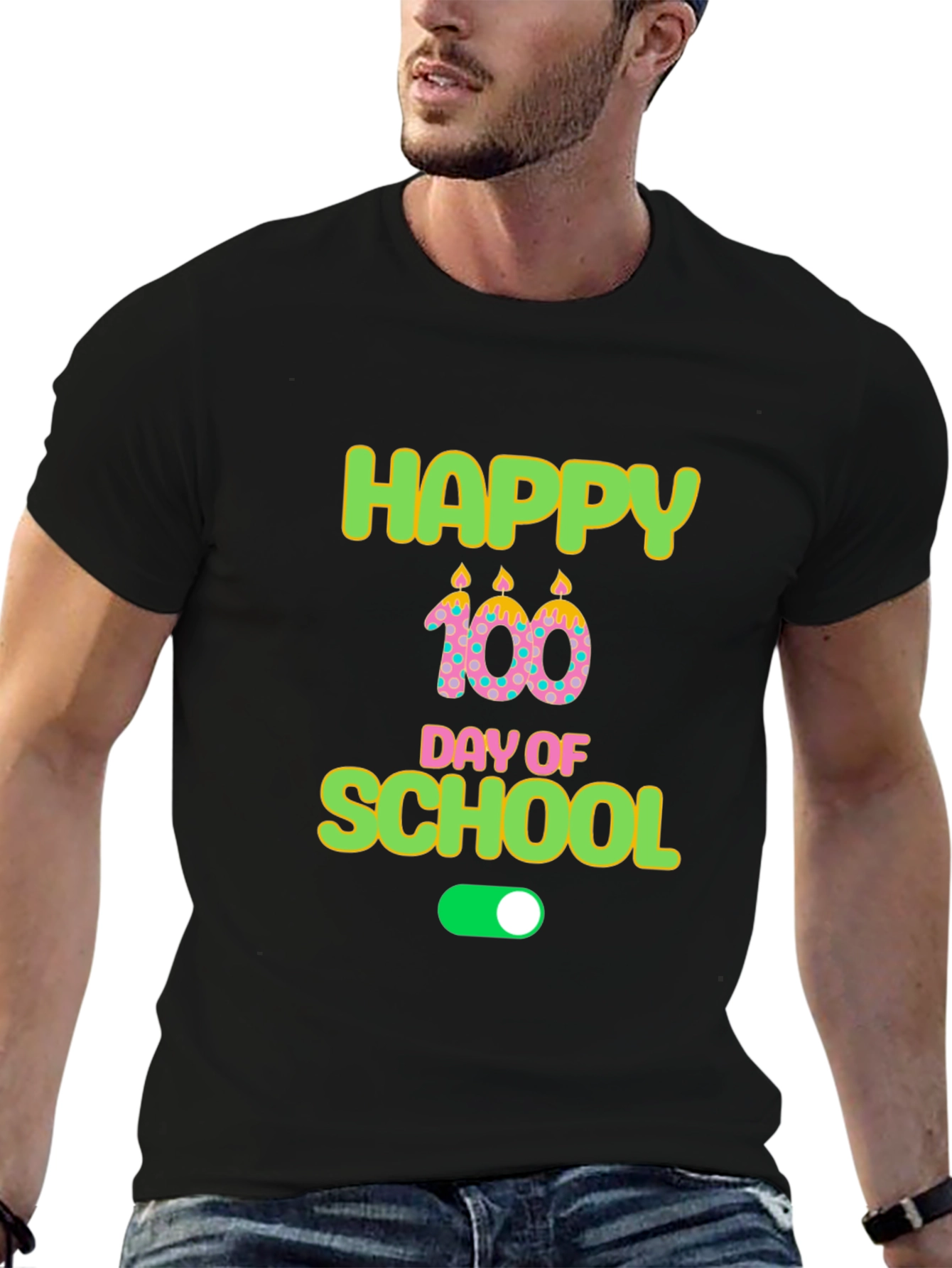 Happy 100th Day of School Black T-Shirt