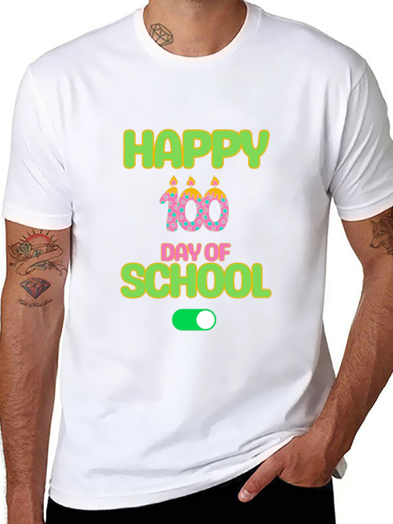 Happy 100th Day of School Black T-Shirt