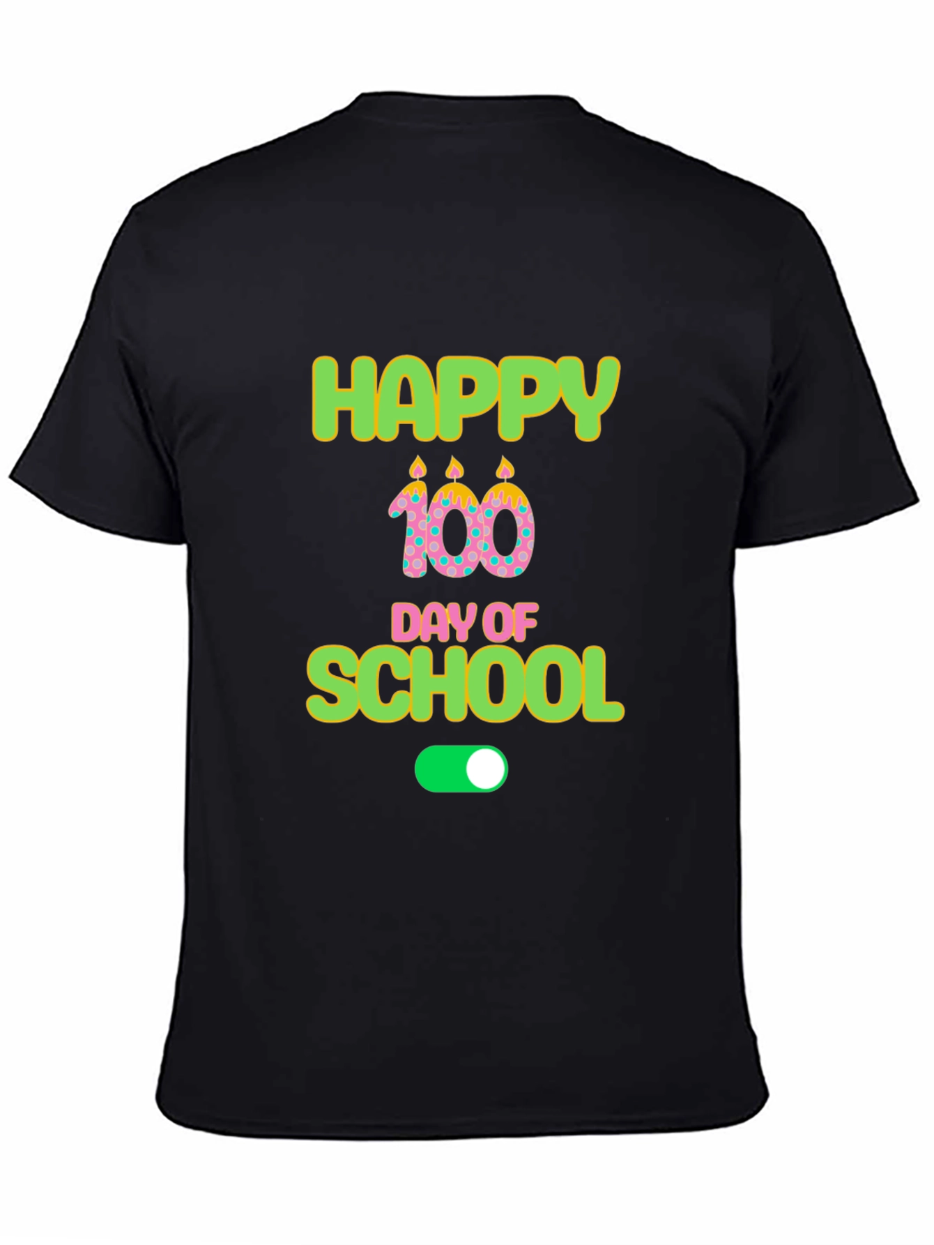 Happy 100th Day of School Black T-Shirt
