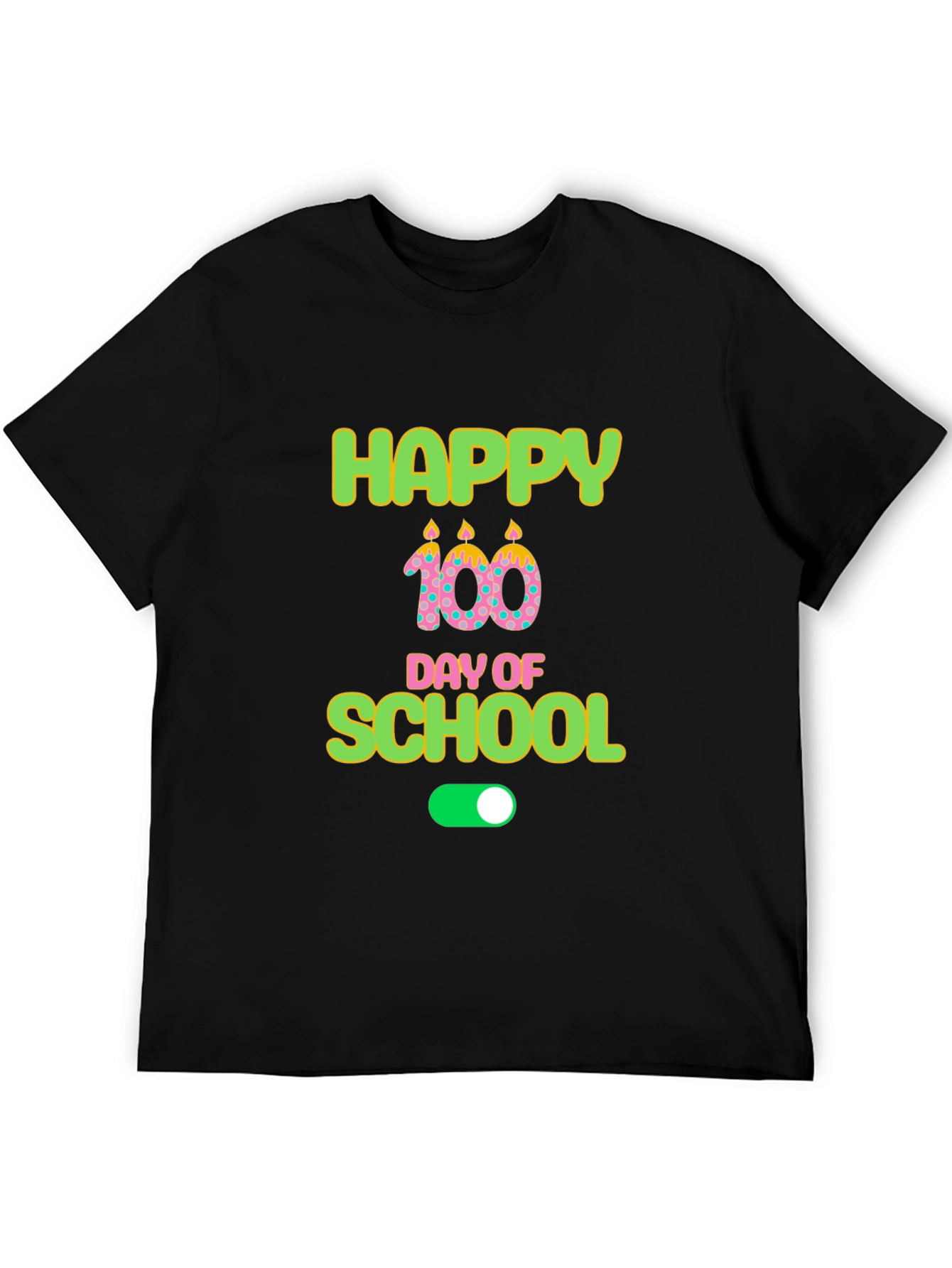 Happy 100th Day of School Black T-Shirt