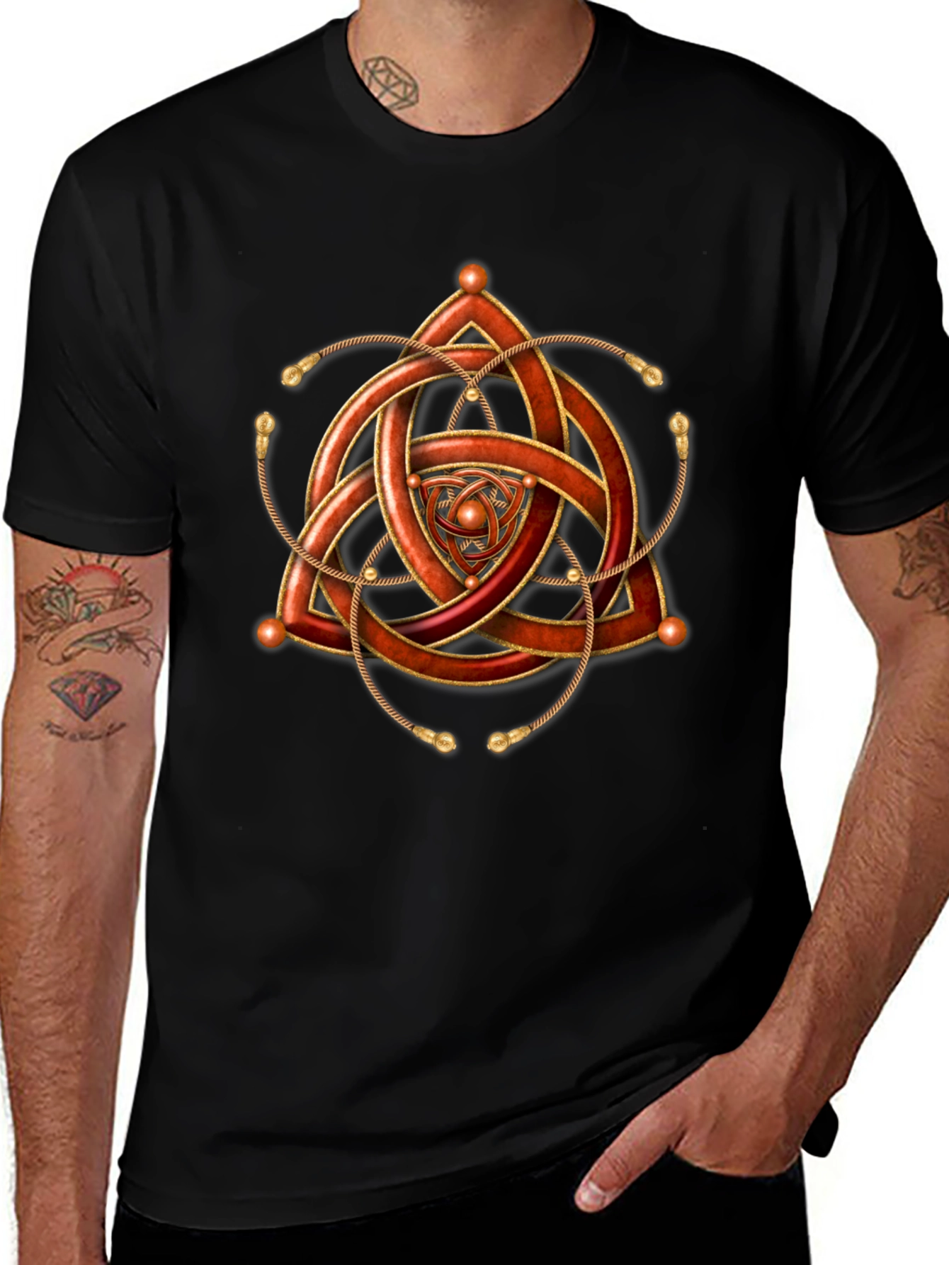 Celtic Knot Graphic Tee - Geometric Design