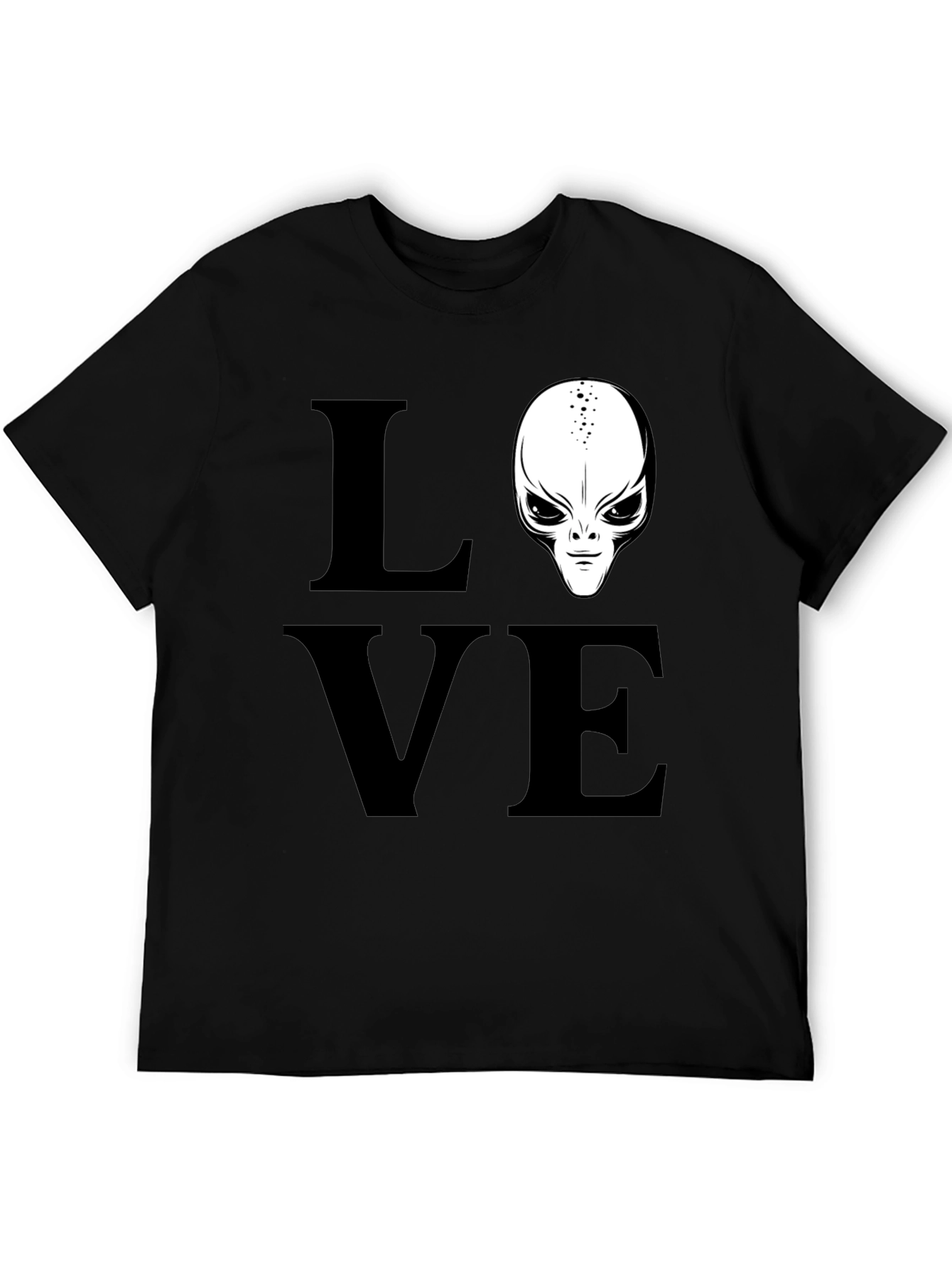 Love Alien Black T-Shirt Sci-Fi Design