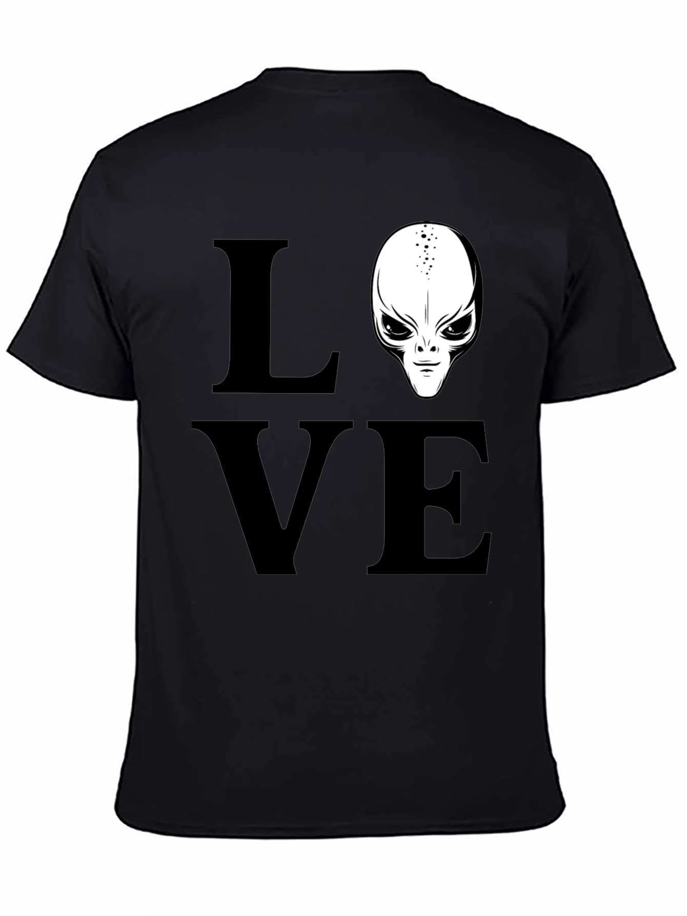 Love Alien Black T-Shirt Sci-Fi Design