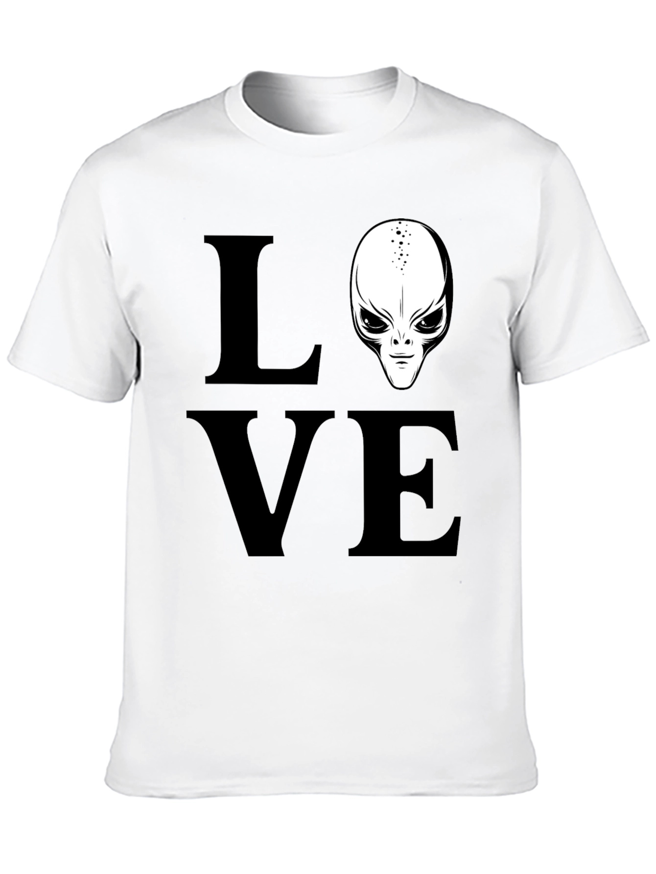 Love Alien Black T-Shirt Sci-Fi Design