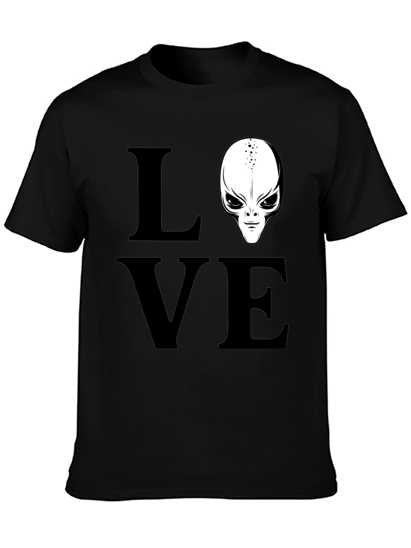 Love Alien Black T-Shirt Sci-Fi Design