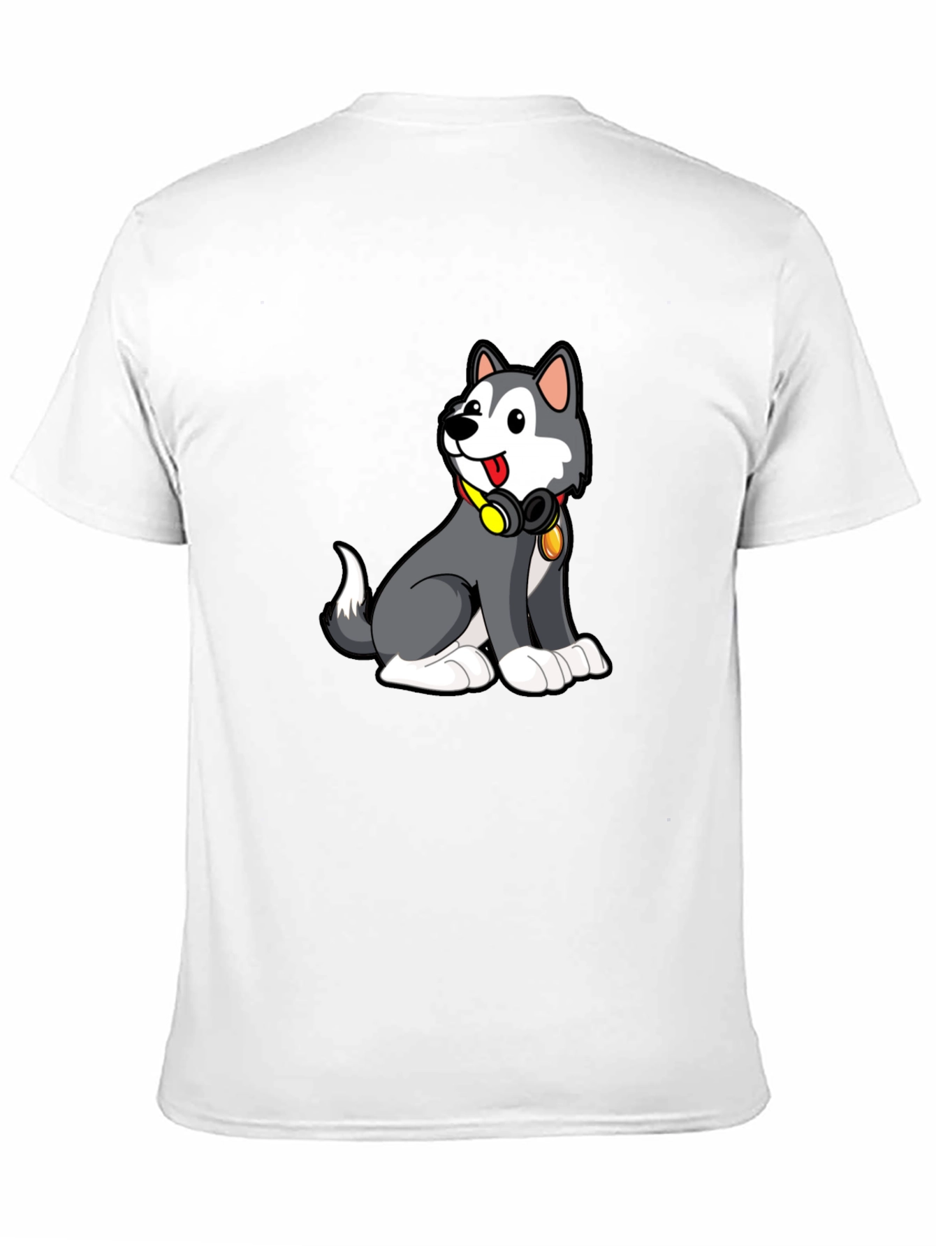 Cool Husky Graphic Tee - Black Cotton Blend