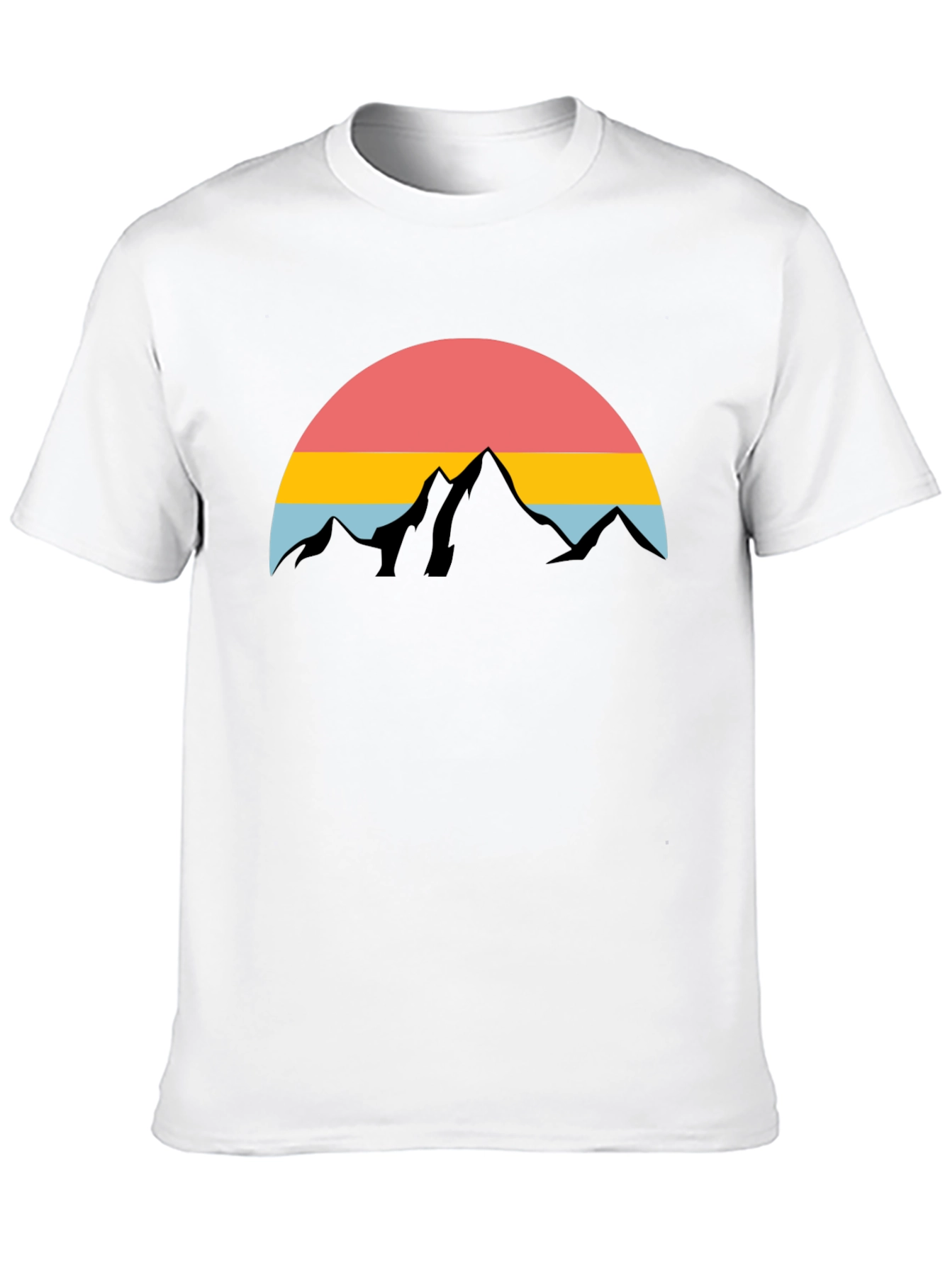 Retro Sunset Mountain Graphic Tee - Black