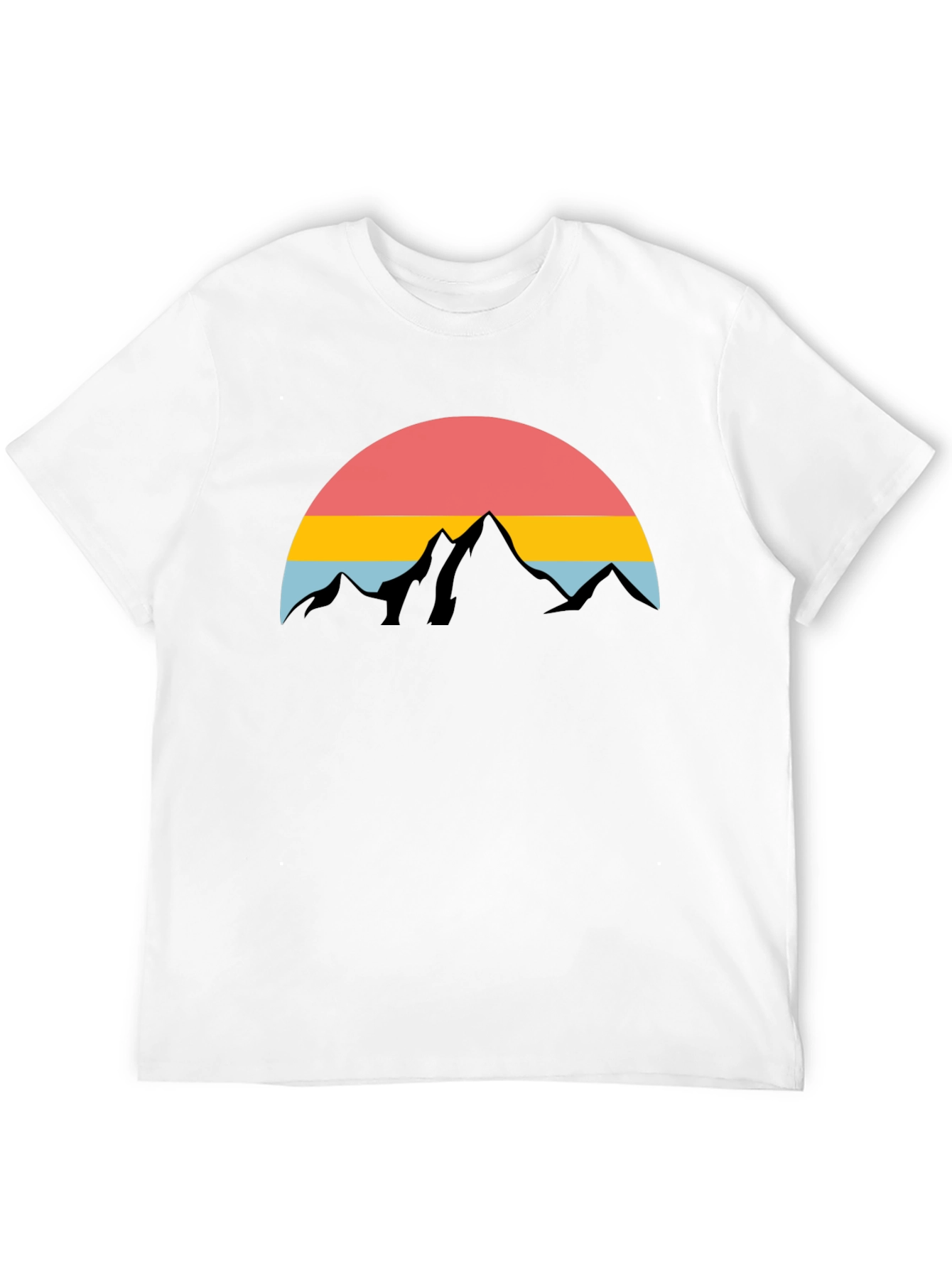 Retro Sunset Mountain Graphic Tee - Black
