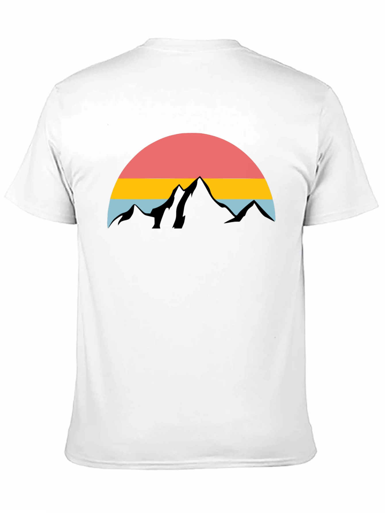 Retro Sunset Mountain Graphic Tee - Black