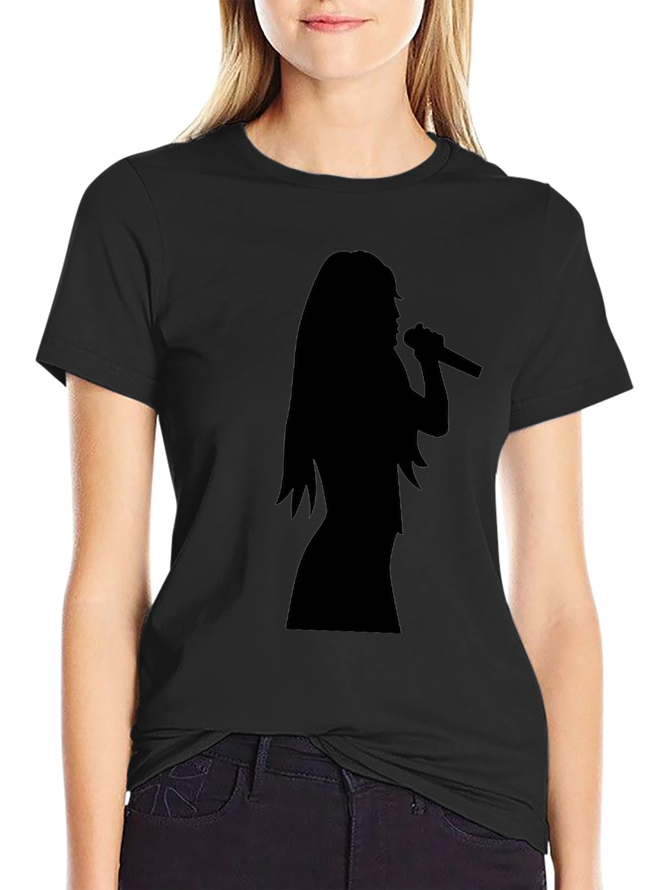 Silhouette Singer Graphic Tee - Black Unisex T-Shirt