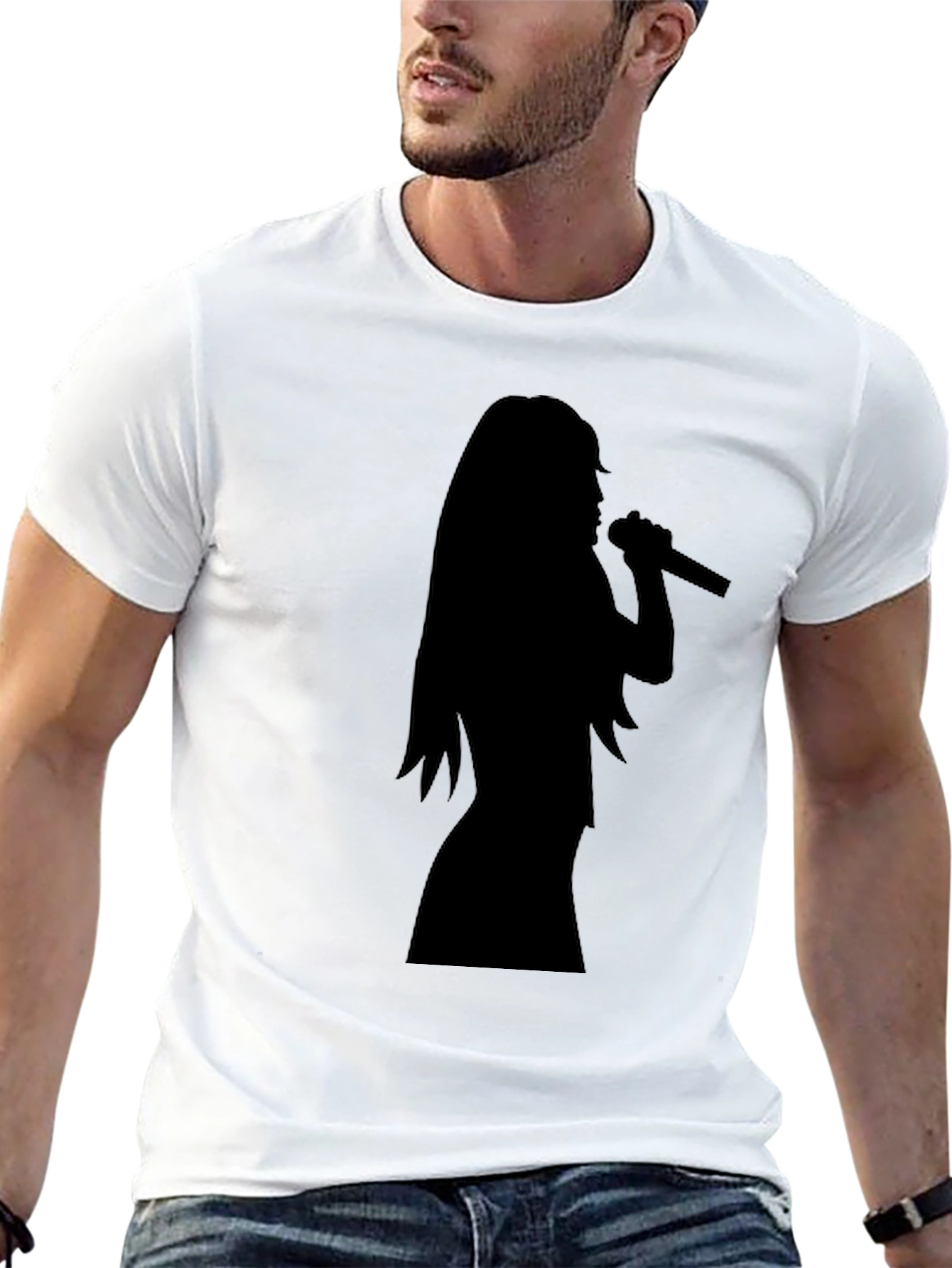 Silhouette Singer Graphic Tee - Black Unisex T-Shirt