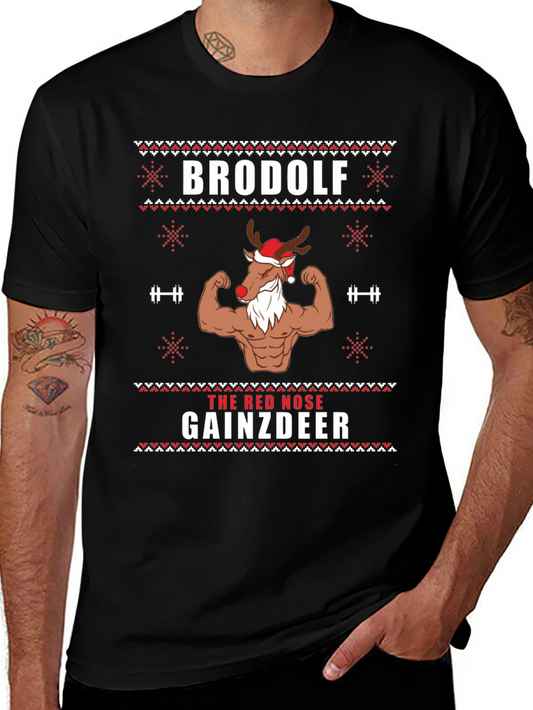 Brodolf Gainzdeer Ugly Christmas T-Shirt