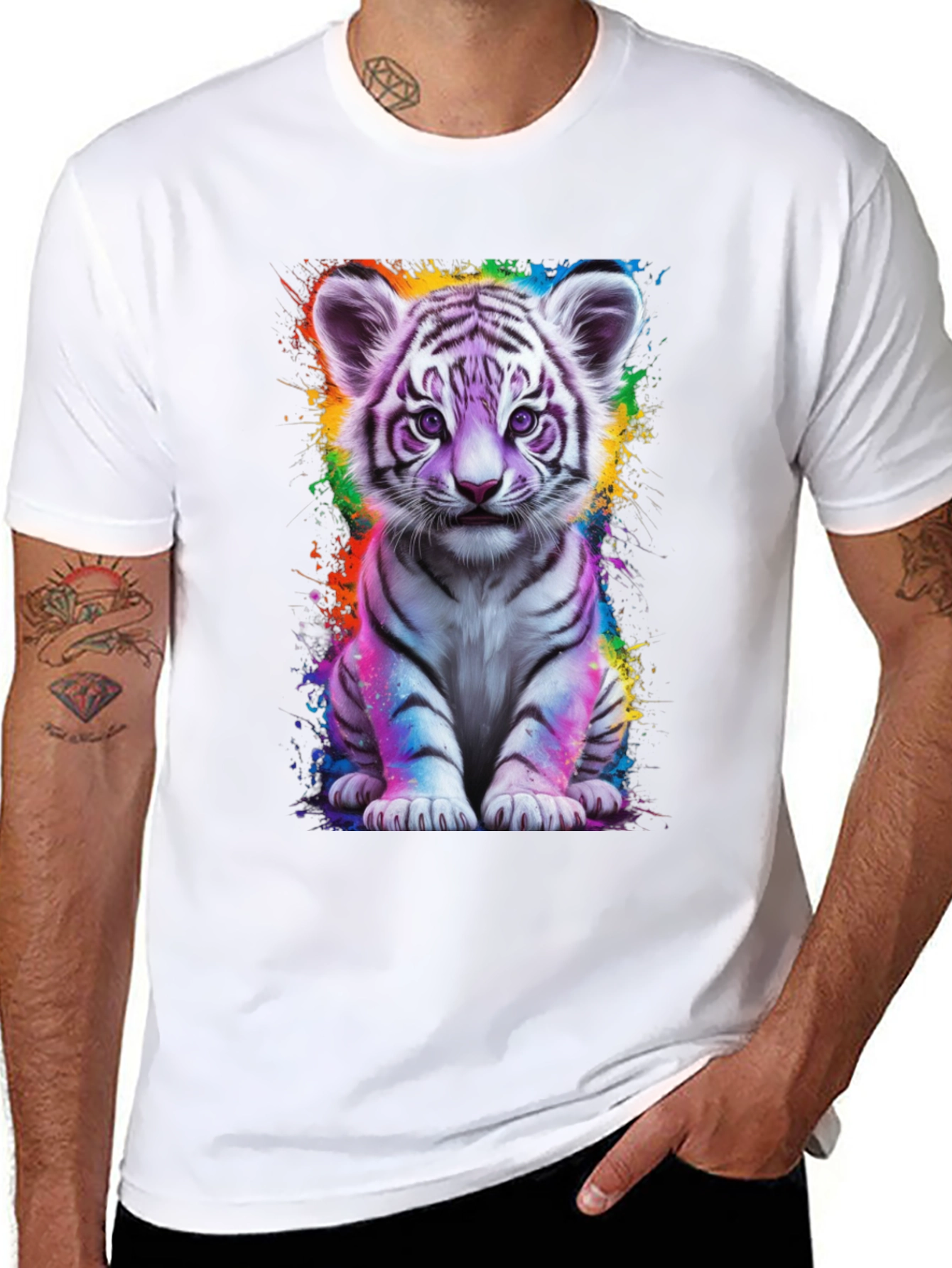 Cute Tiger Cub Graphic T-Shirt
