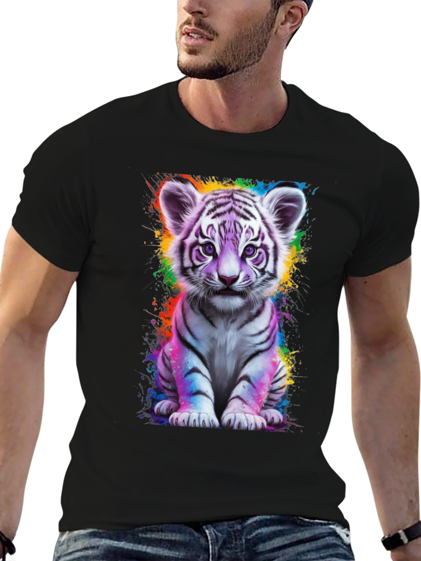 Cute Tiger Cub Graphic T-Shirt