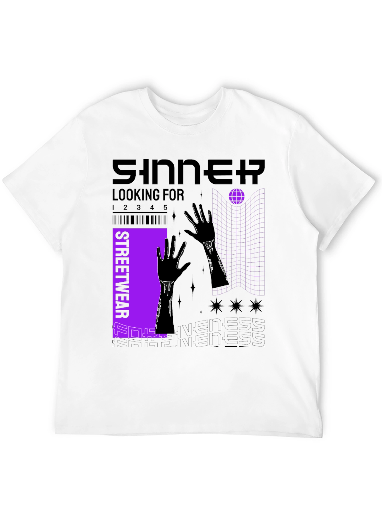 Sinner Graphic Print Black T-Shirt