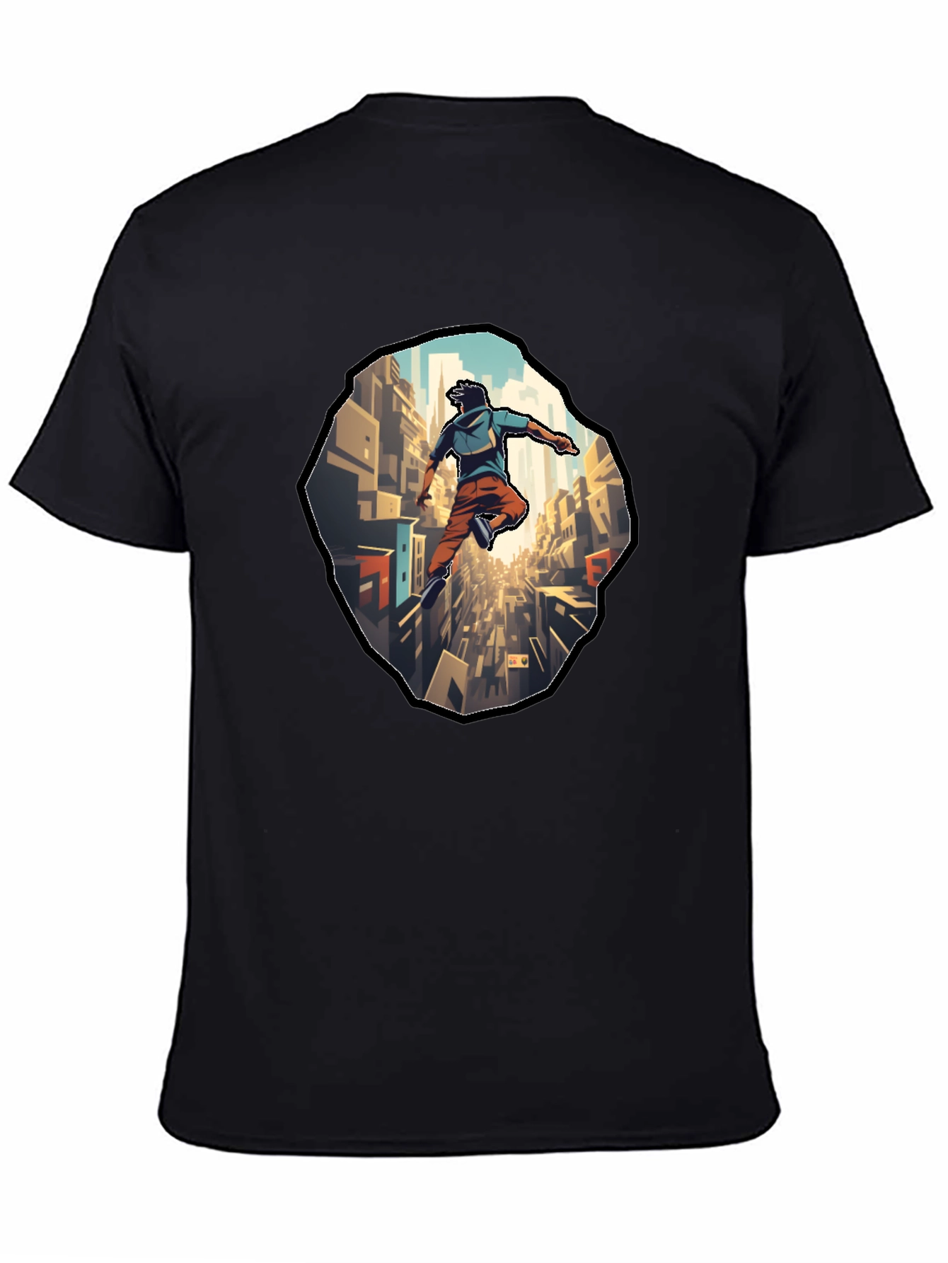 Urban Leap T-Shirt - Cityscape Parkour Design