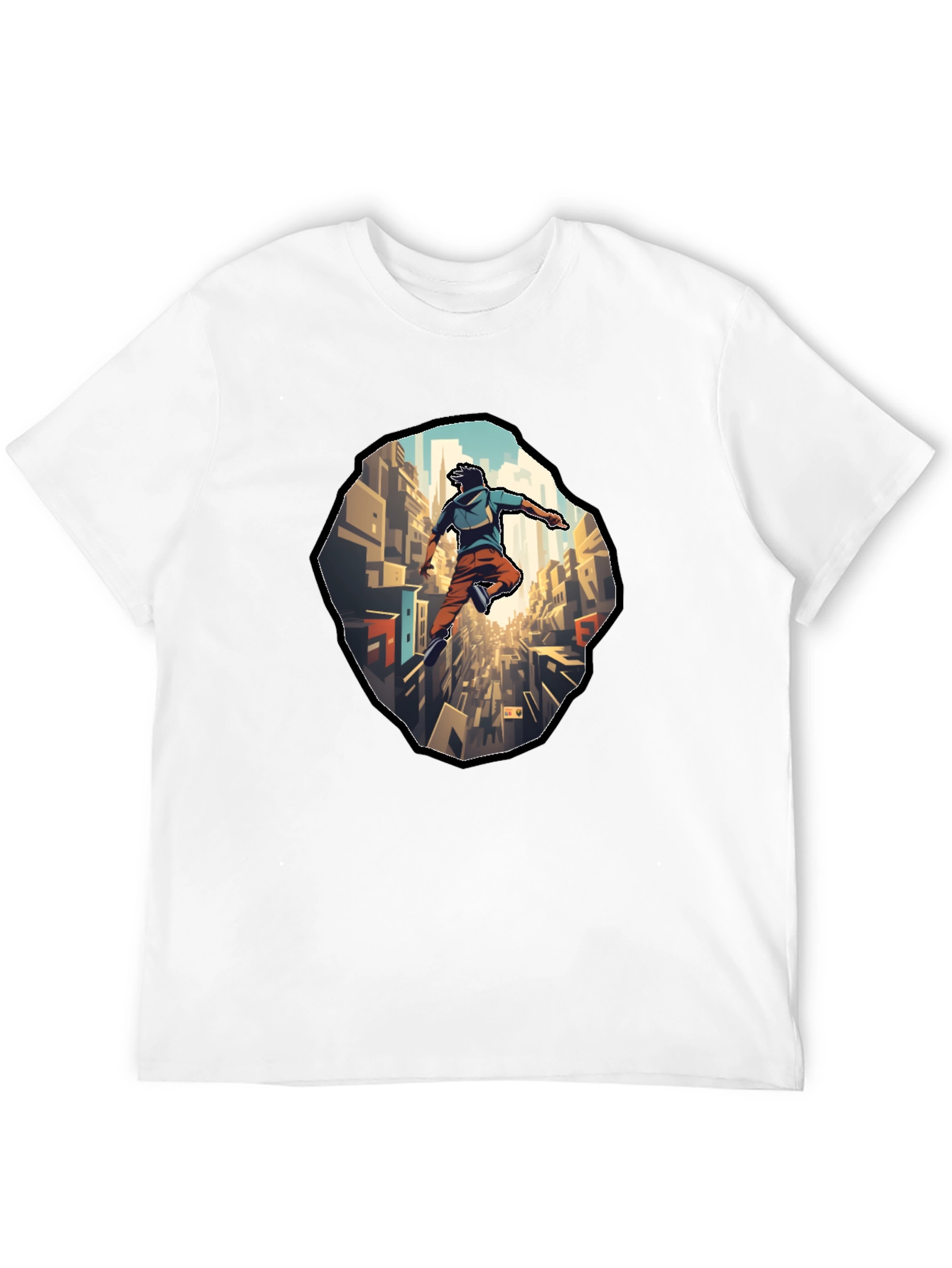 Urban Leap T-Shirt - Cityscape Parkour Design