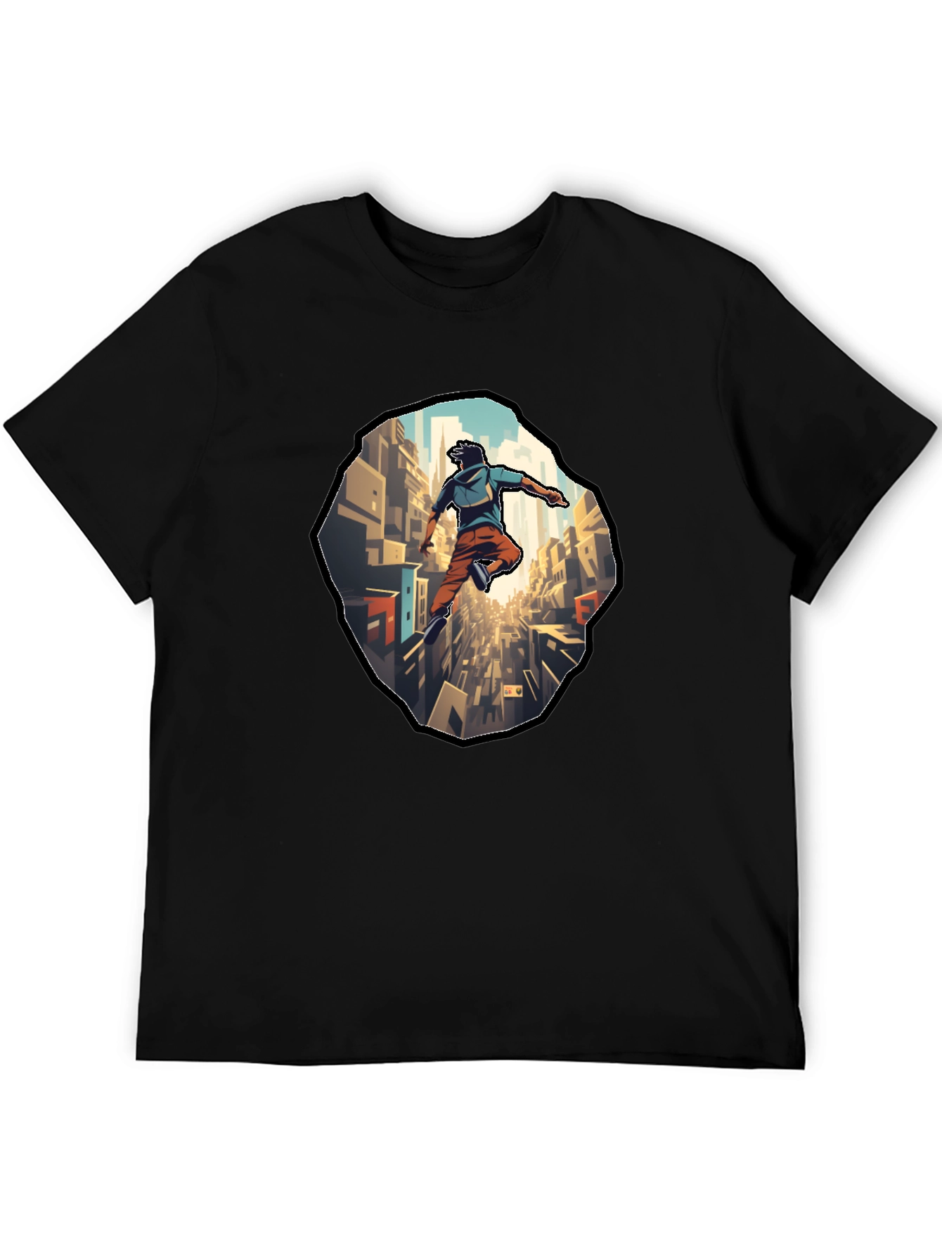 Urban Leap T-Shirt - Cityscape Parkour Design