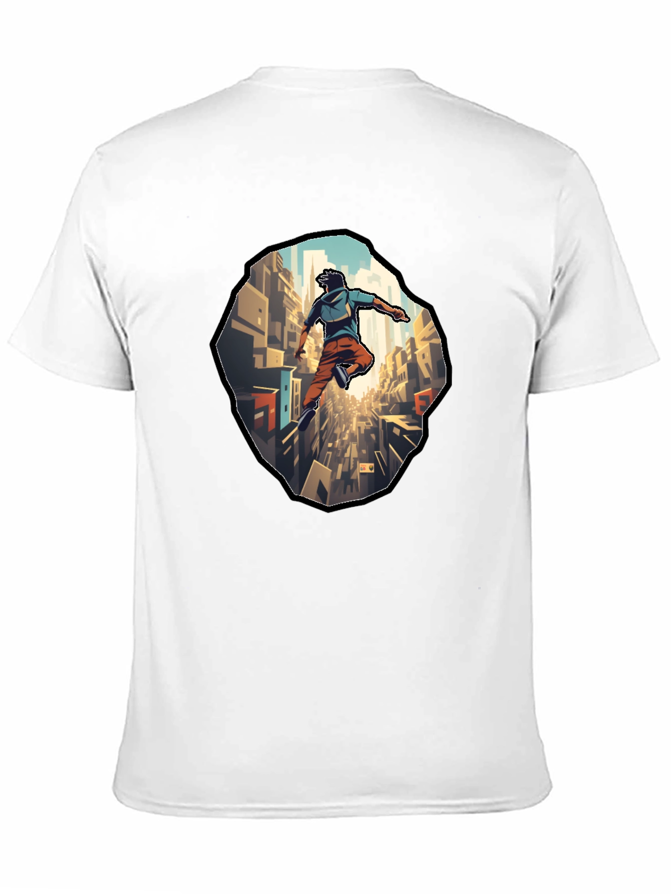 Urban Leap T-Shirt - Cityscape Parkour Design