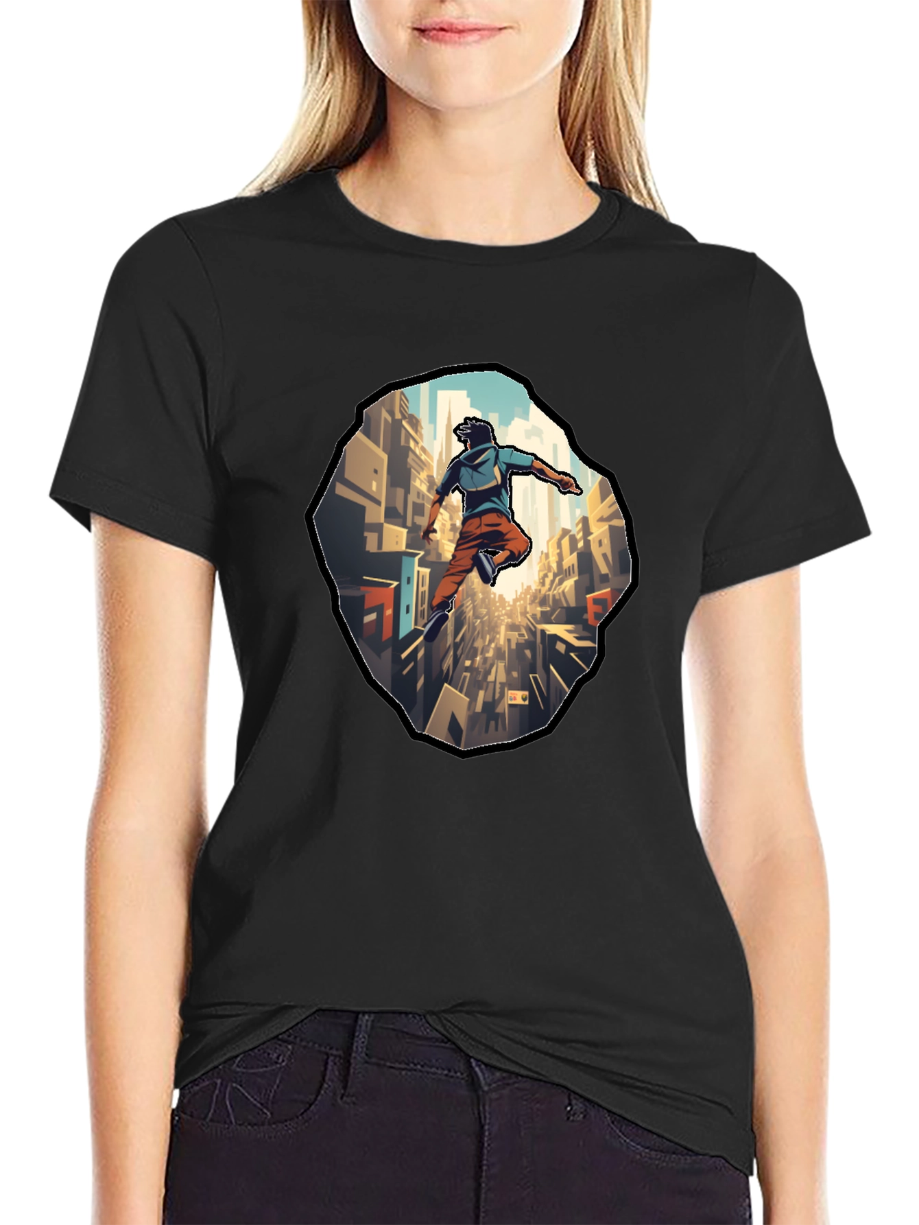 Urban Leap T-Shirt - Cityscape Parkour Design
