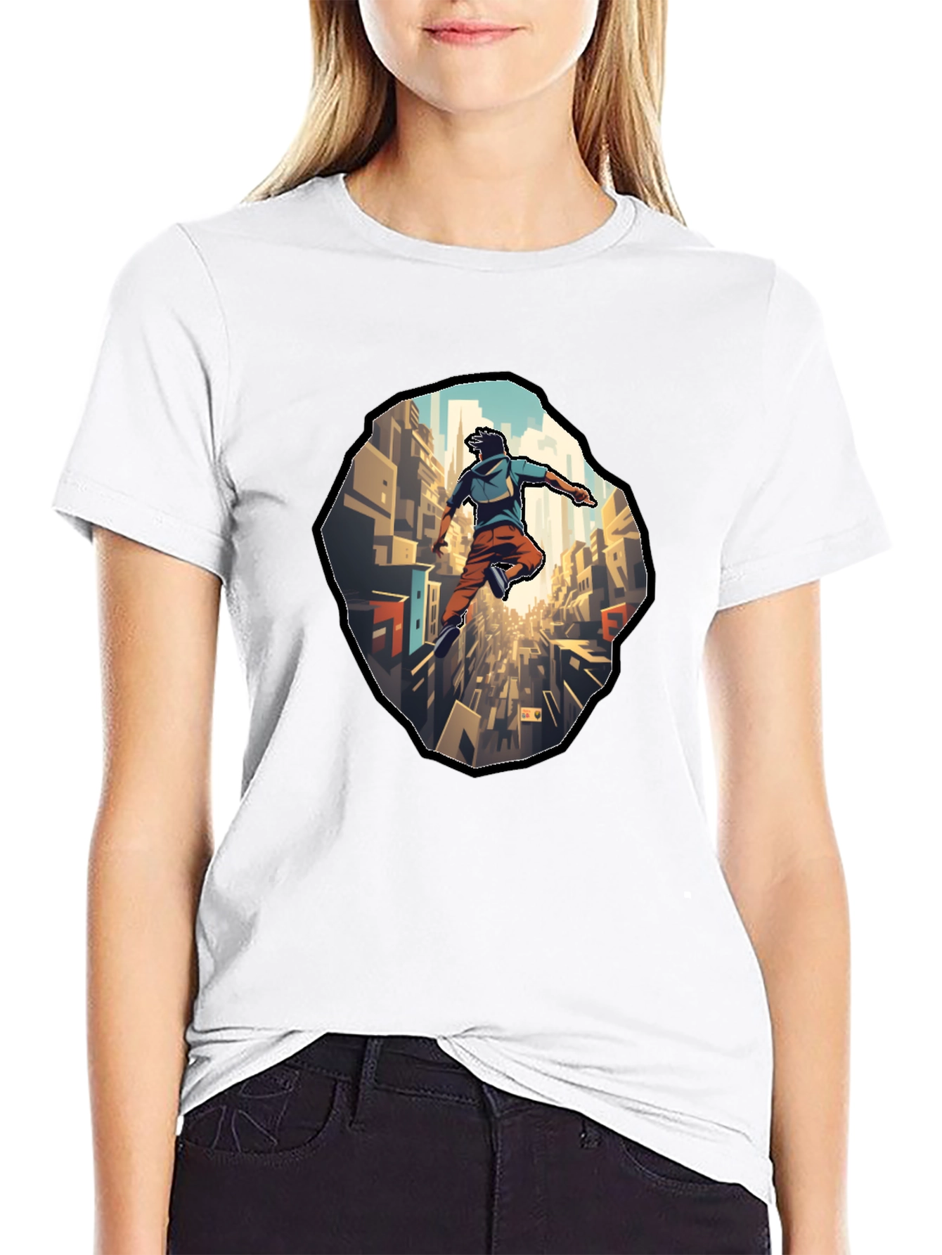 Urban Leap T-Shirt - Cityscape Parkour Design
