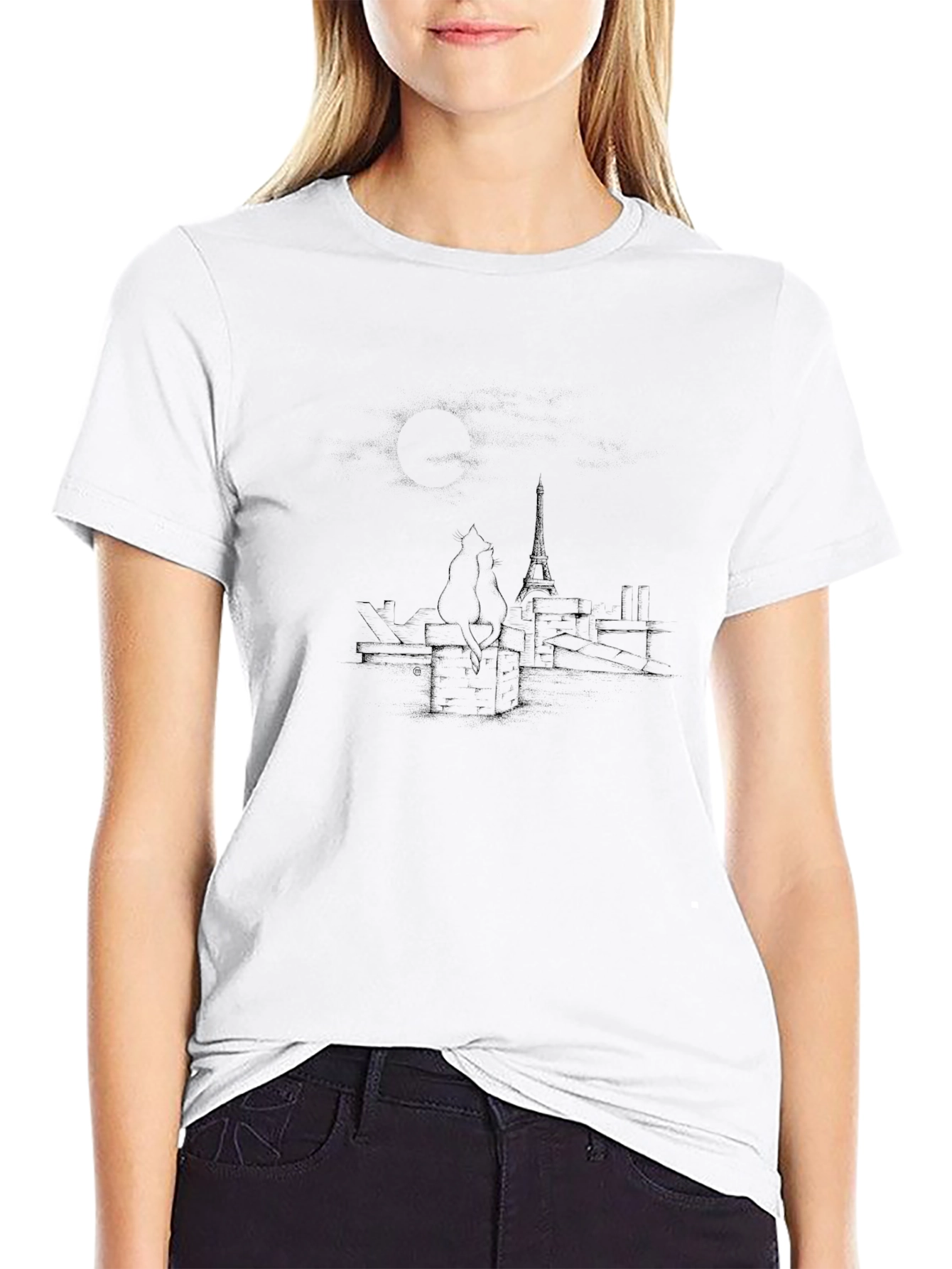 Parisian Cats Black T-Shirt