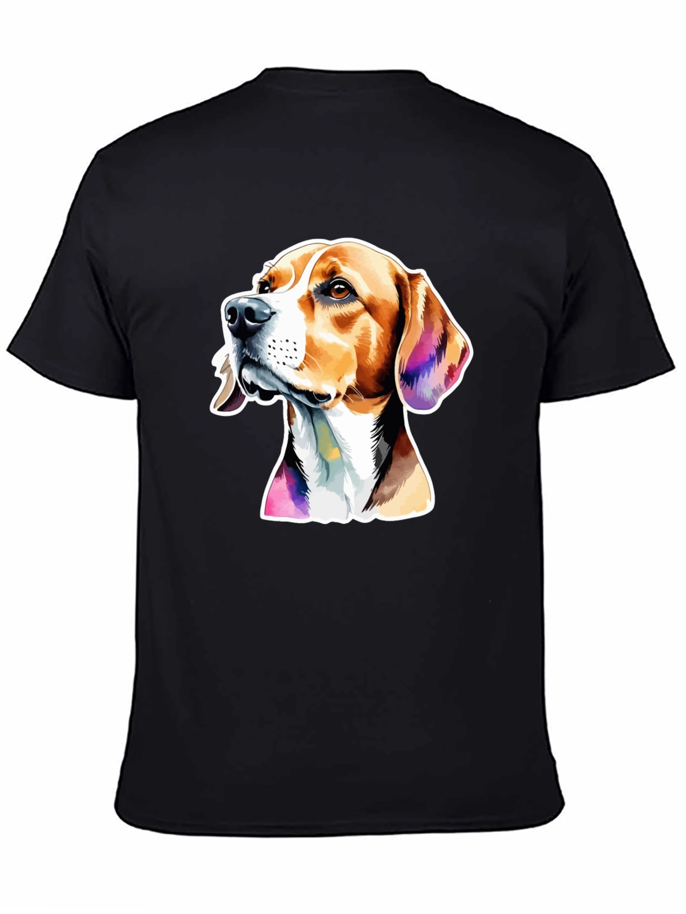 Beagle Dog Graphic Tee - Black Cotton T-Shirt