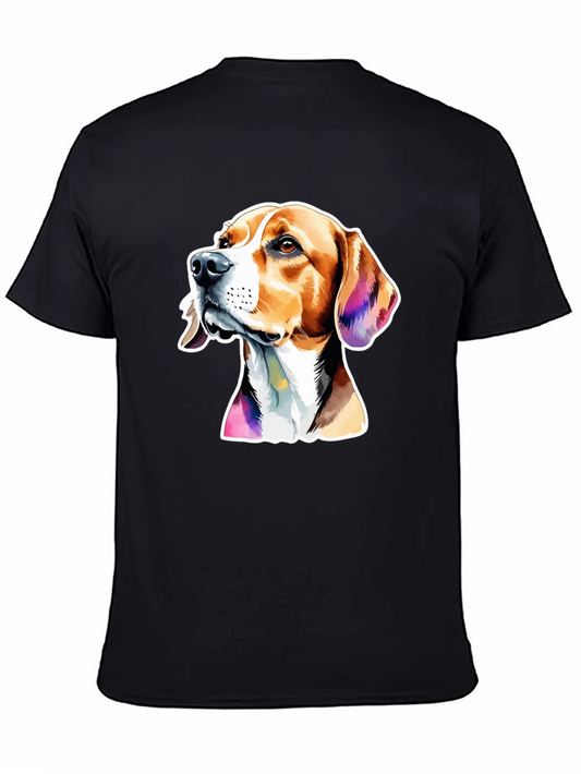 Beagle Dog Graphic Tee - Black Cotton T-Shirt