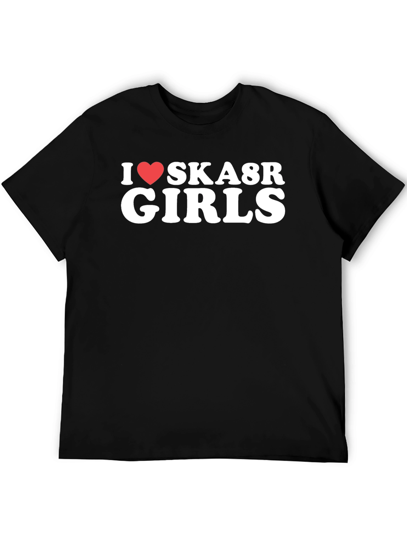 I Love Ska8r Girls Black Graphic Tee