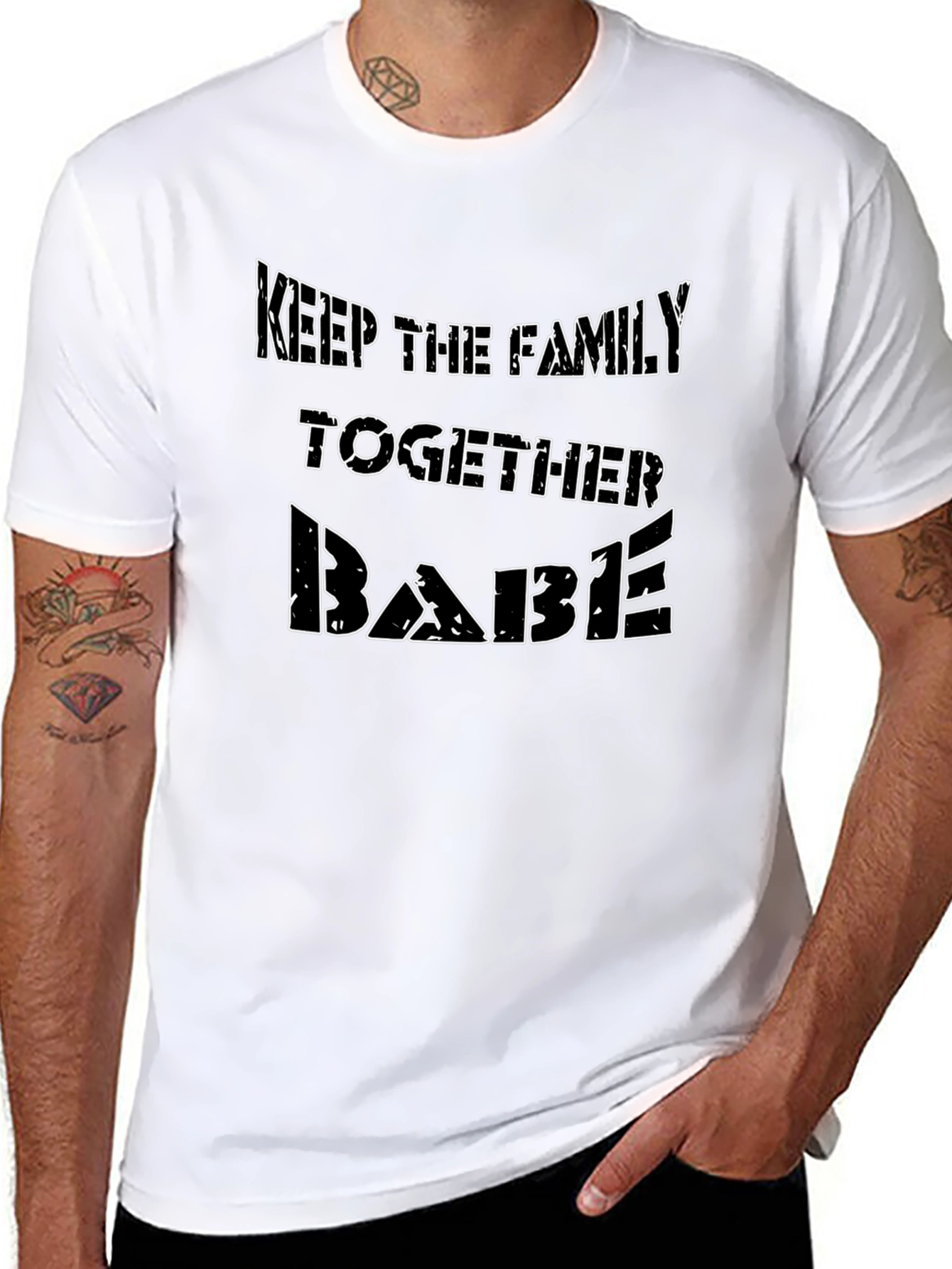 Keep The Family Together Babe Black Tee