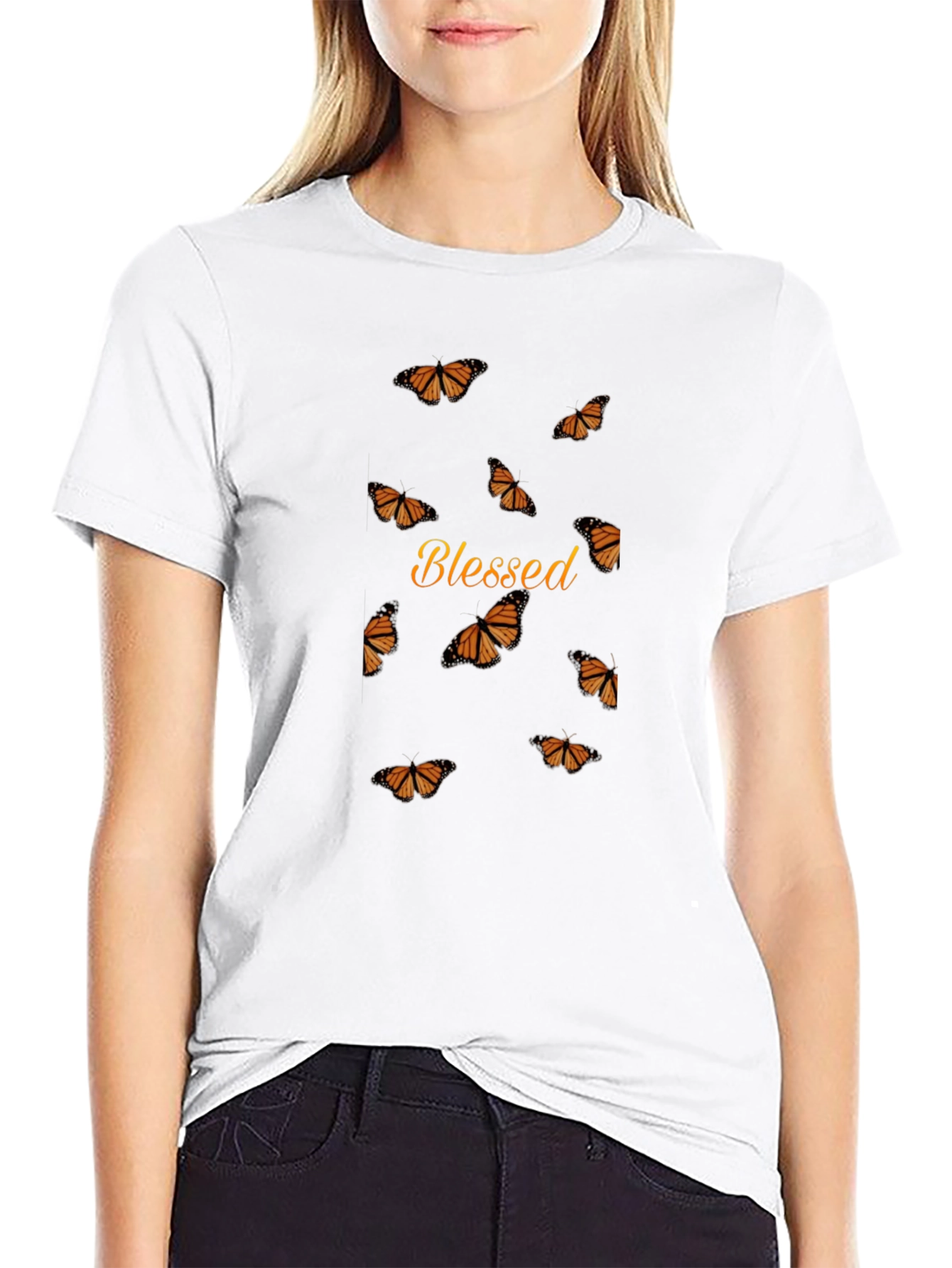 Blessed Butterfly Graphic Tee - Stylish Black Shirt
