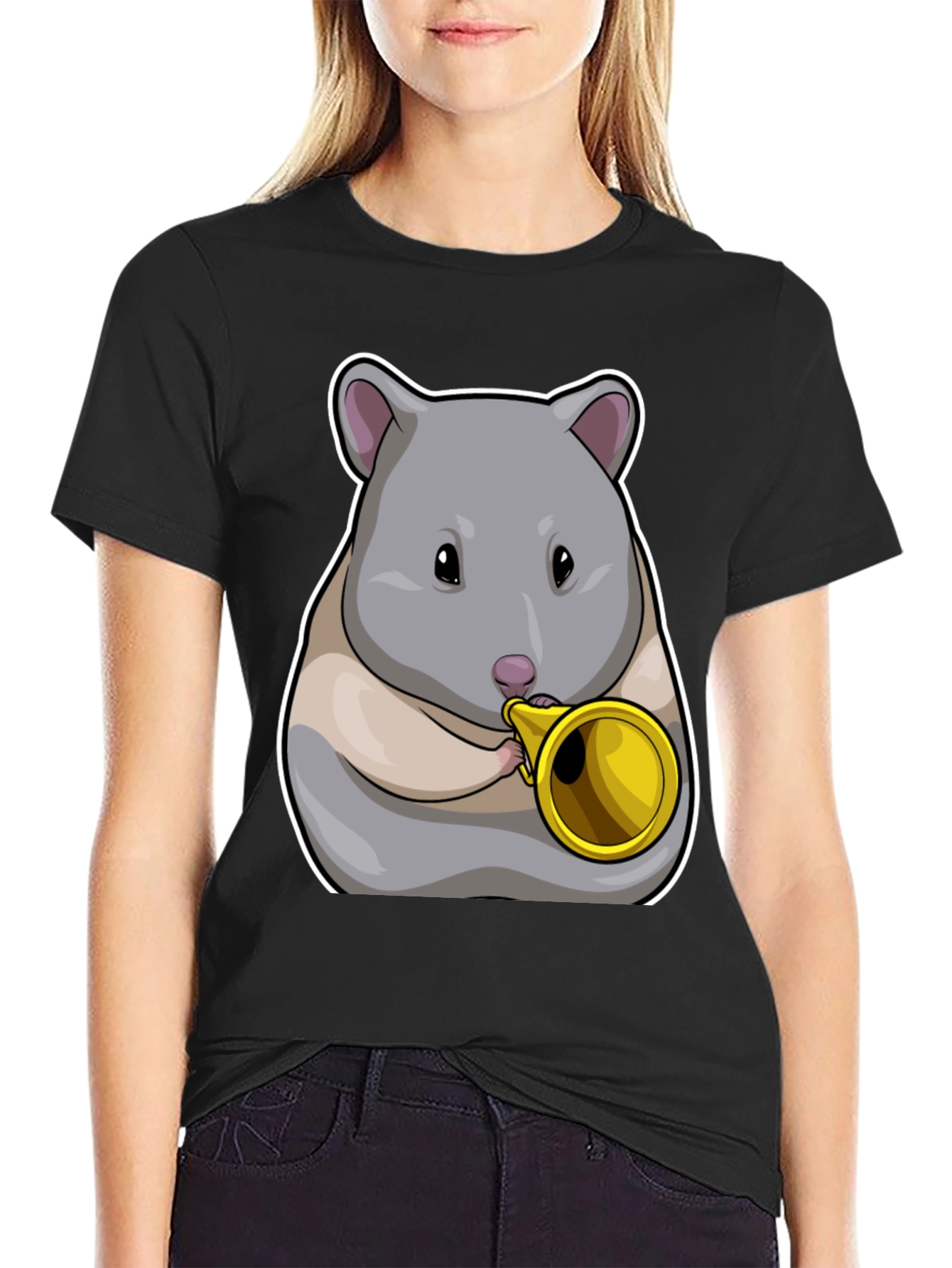 Hamster Trumpet T-Shirt - Musical Animal Tee