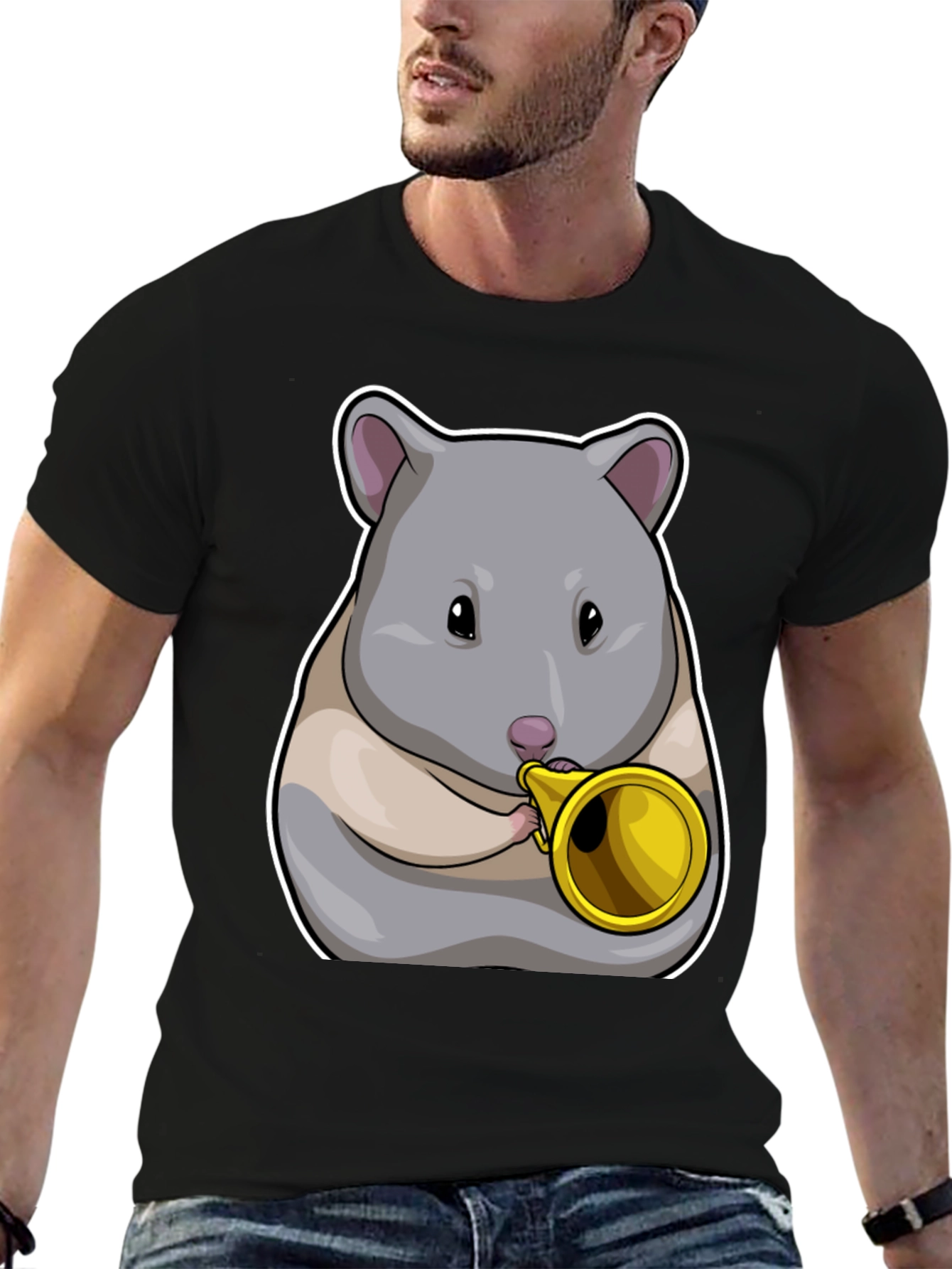 Hamster Trumpet T-Shirt - Musical Animal Tee