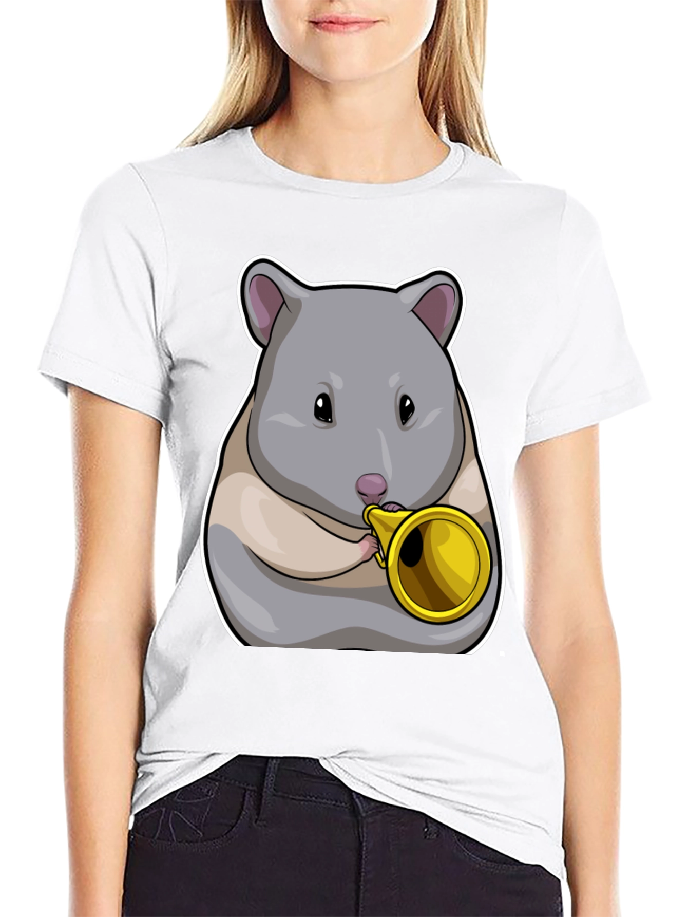 Hamster Trumpet T-Shirt - Musical Animal Tee