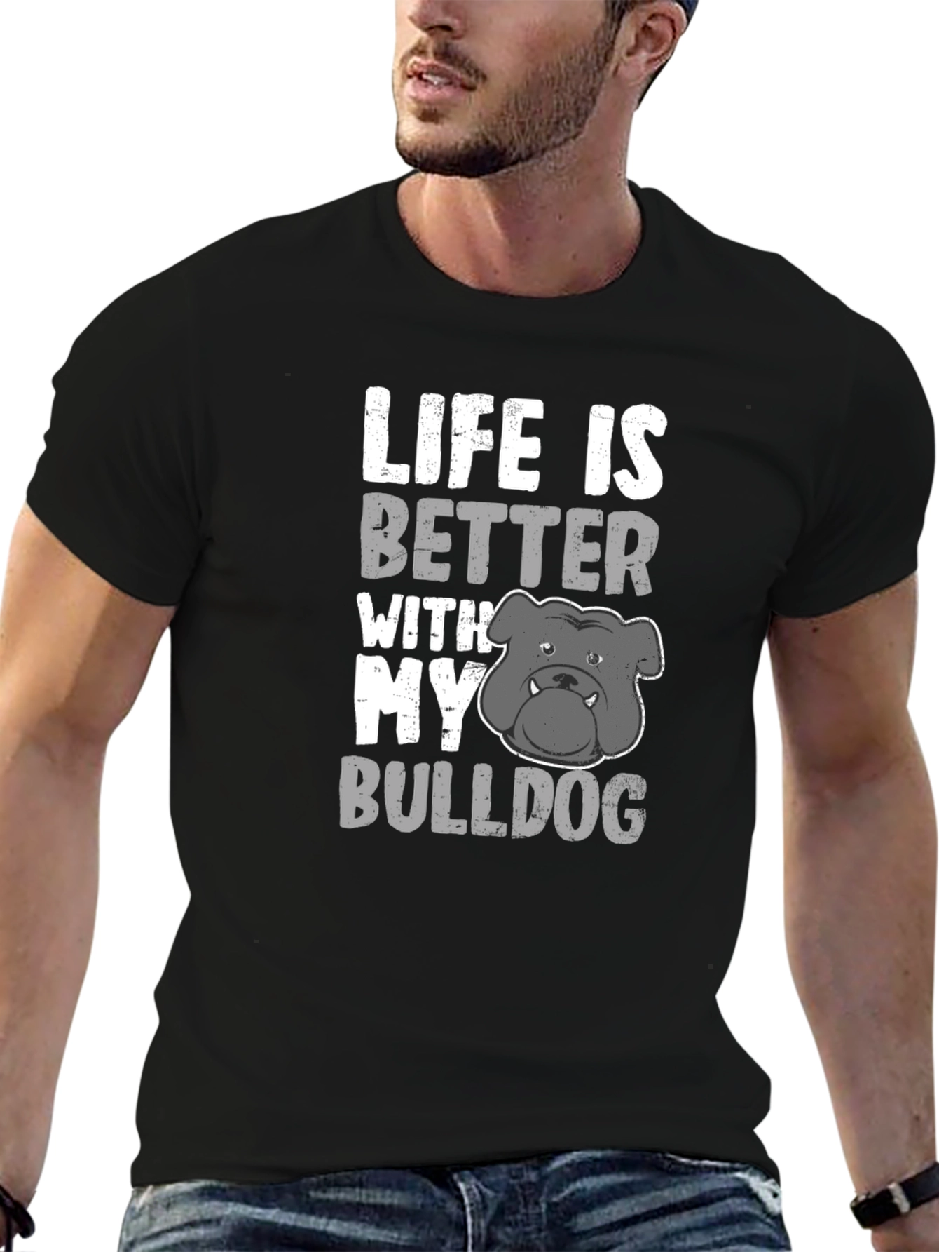 Life Is Better With My Bulldog T-Shirt Black