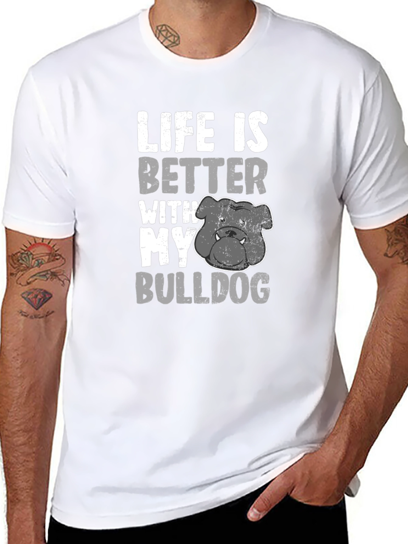 Life Is Better With My Bulldog T-Shirt Black