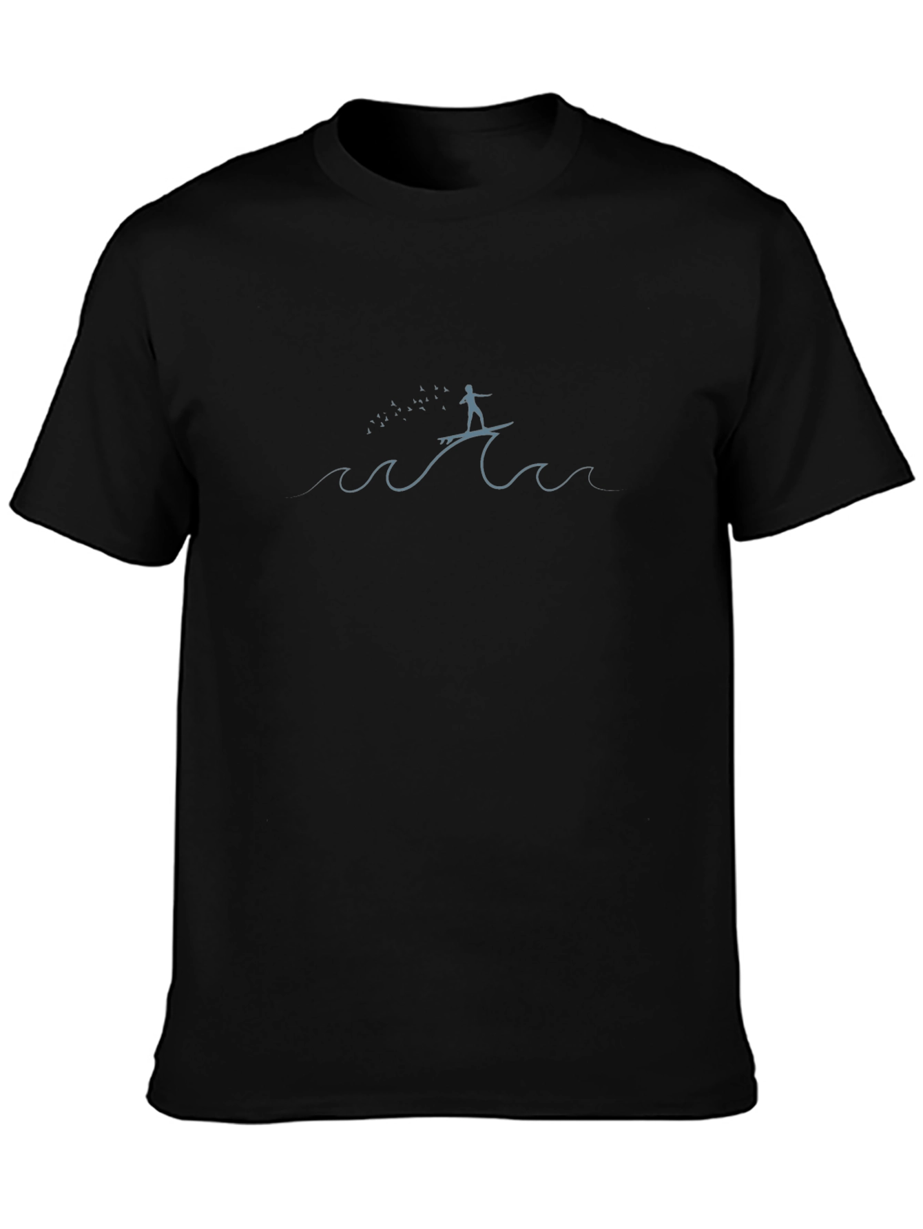 Surfer Wave Graphic Black Tee
