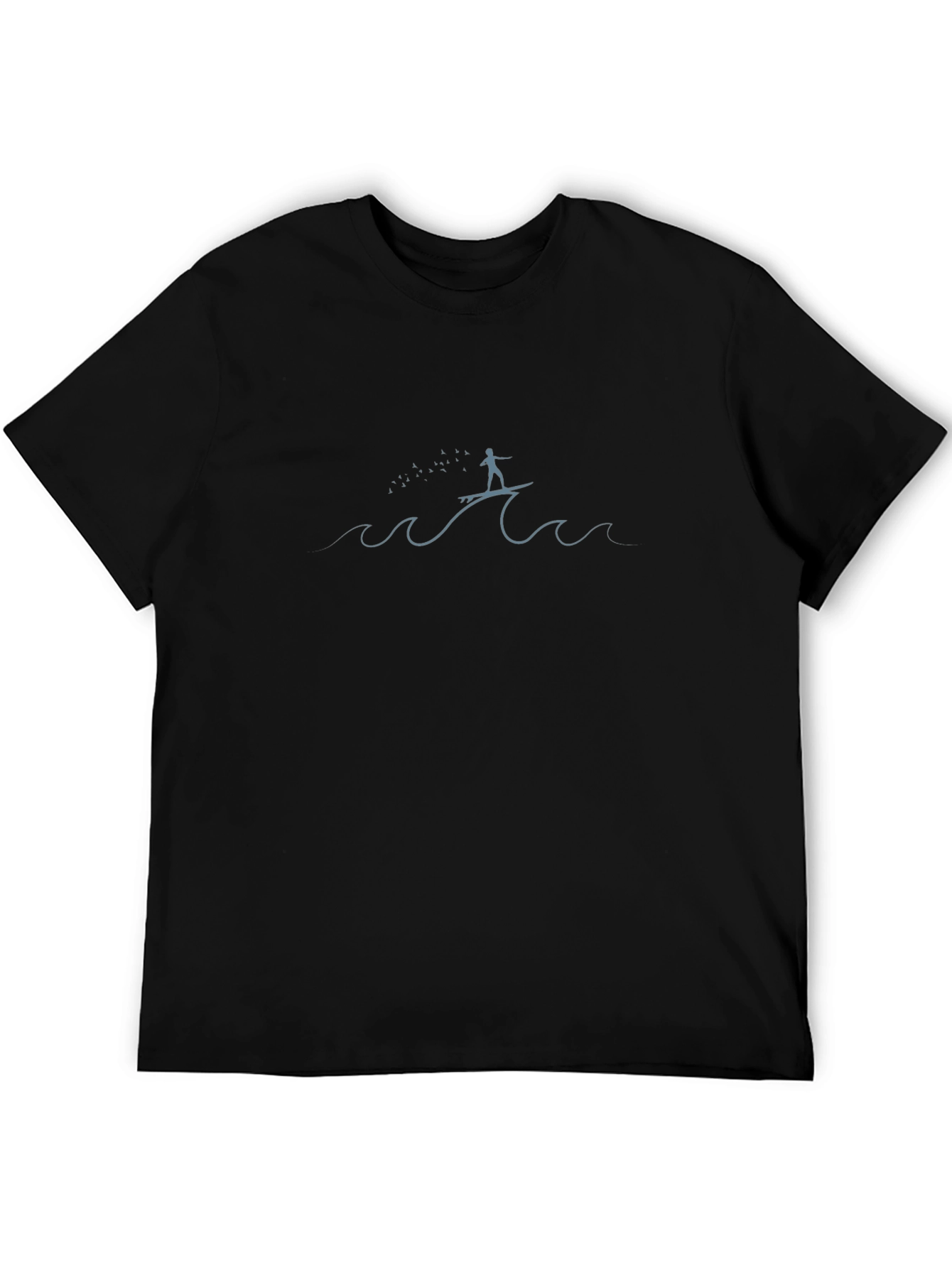 Surfer Wave Graphic Black Tee