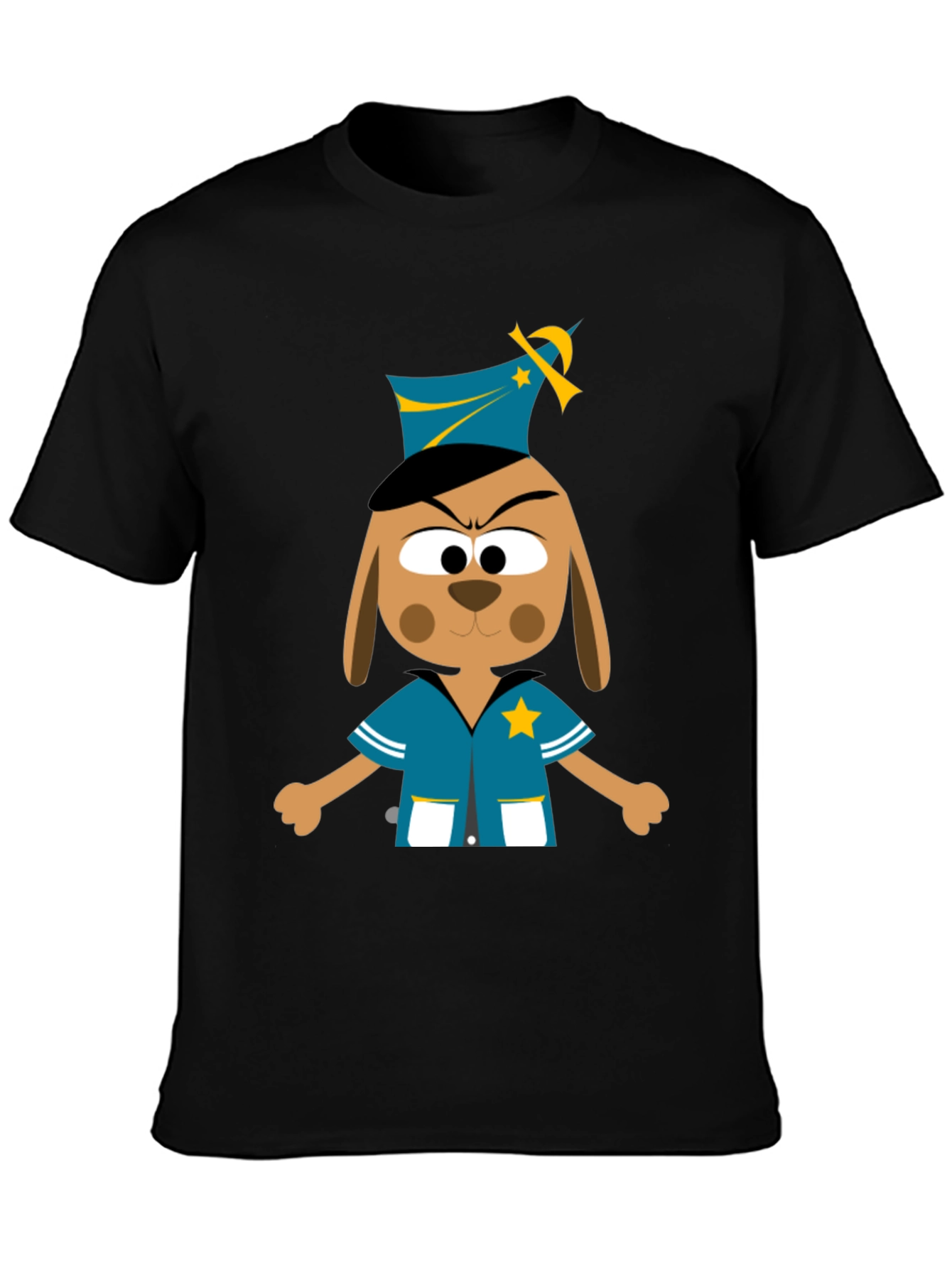 Cartoon Dog Cop T-Shirt - Novelty Graphic Tee