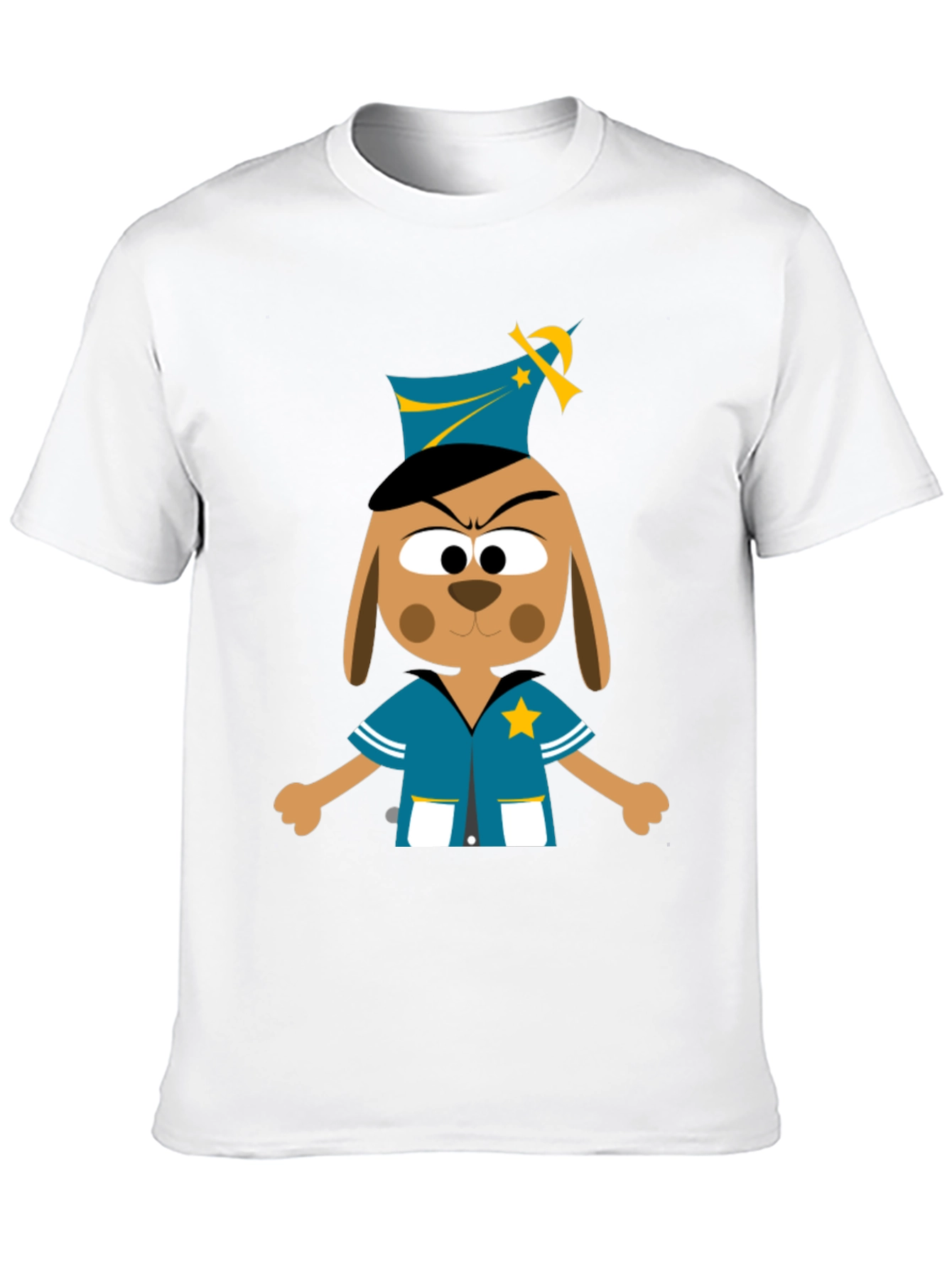 Cartoon Dog Cop T-Shirt - Novelty Graphic Tee