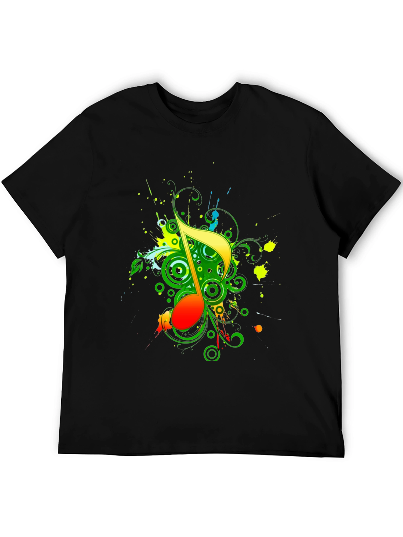 Vibrant Music Note Graphic T-Shirt